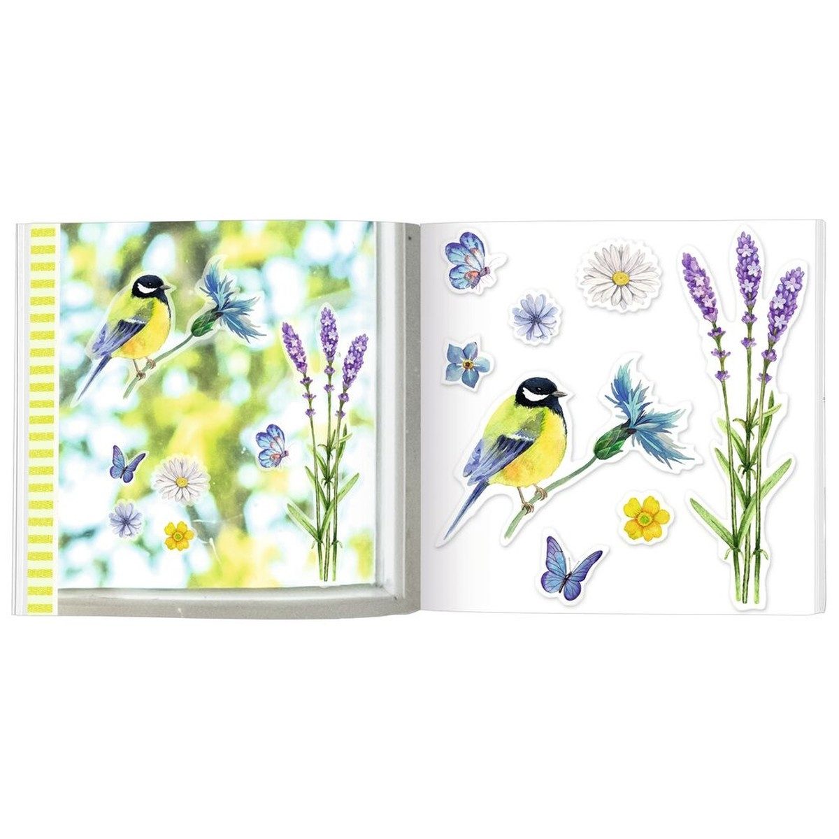 Moses. Verlag Fenstersticker Blatt & Blüte Fenstersticker-Buch Vogelglück – 80 bunte Sticker