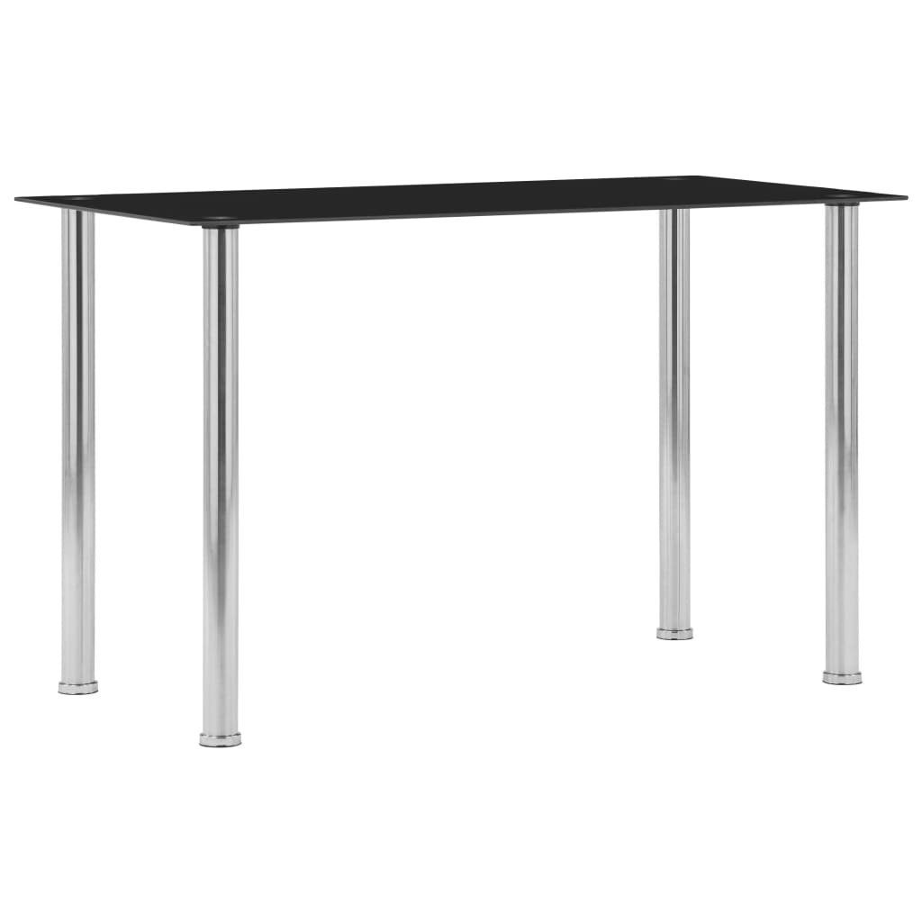 furnicato Esstisch Moderner 120x60x75 cm Schwarz mit Glasplatte und (1-St), Küchentisch mit gehärtetem Sicherheitsglas für das Esszimmer