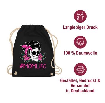 Shirtracer Turnbeutel Momlife Rockabilly Totenkopf, Muttertagsgeschenk