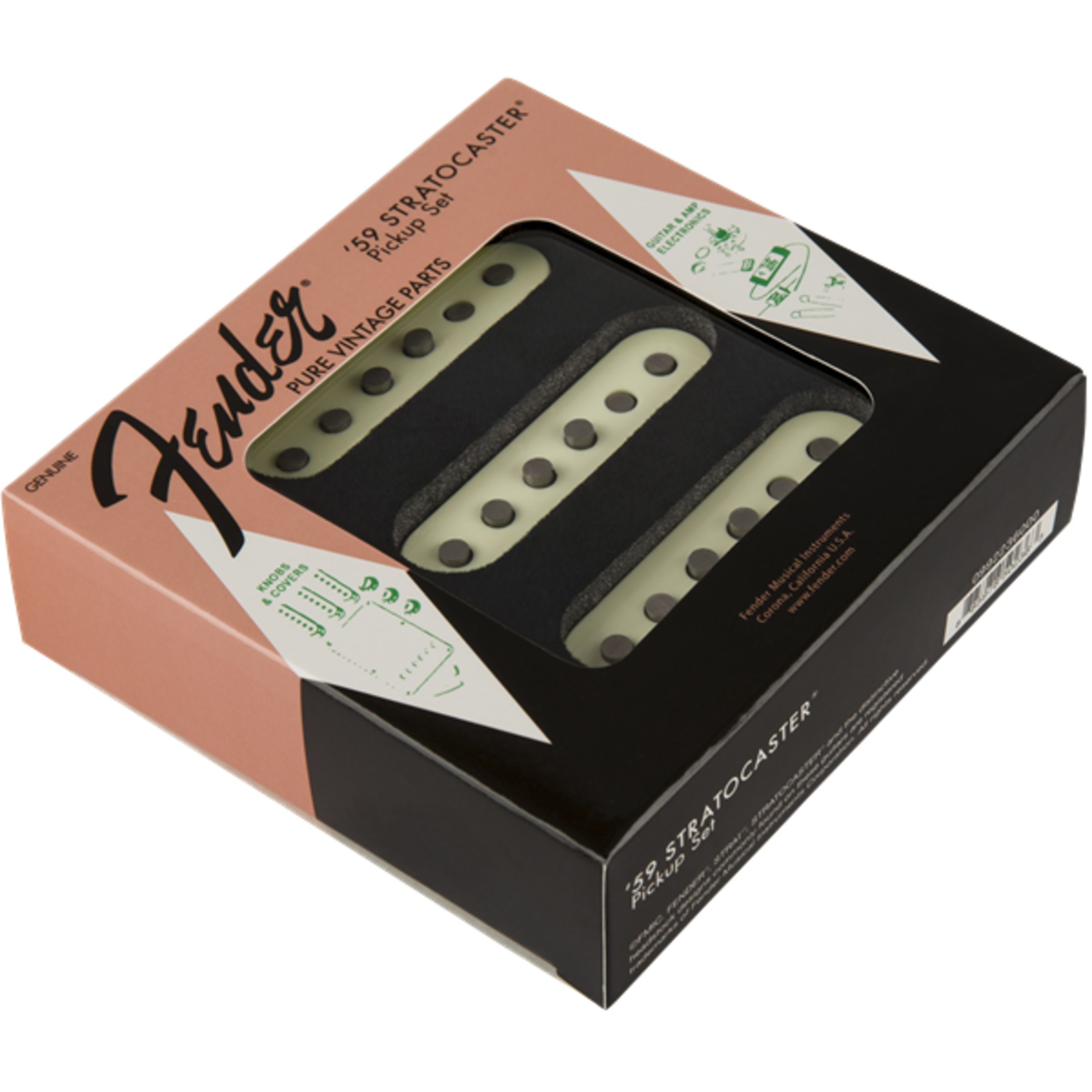 Fender Tonabnehmer, (E-Gitarre Tonabnehmer, Single-Coil), Pure Vintage '59 Strat Pickup Set - Single Coil Tonabnehmer für