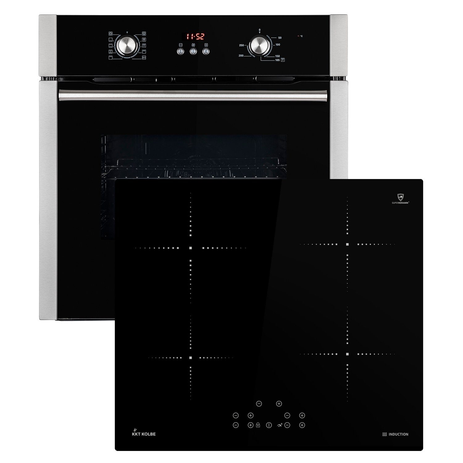 KKT KOLBE Backofen-Set Backofen und Induktionskochfeld SET8805IH59RL, Herdset / Heißluft / Grill-/Bratsystem / Automatik-Timer