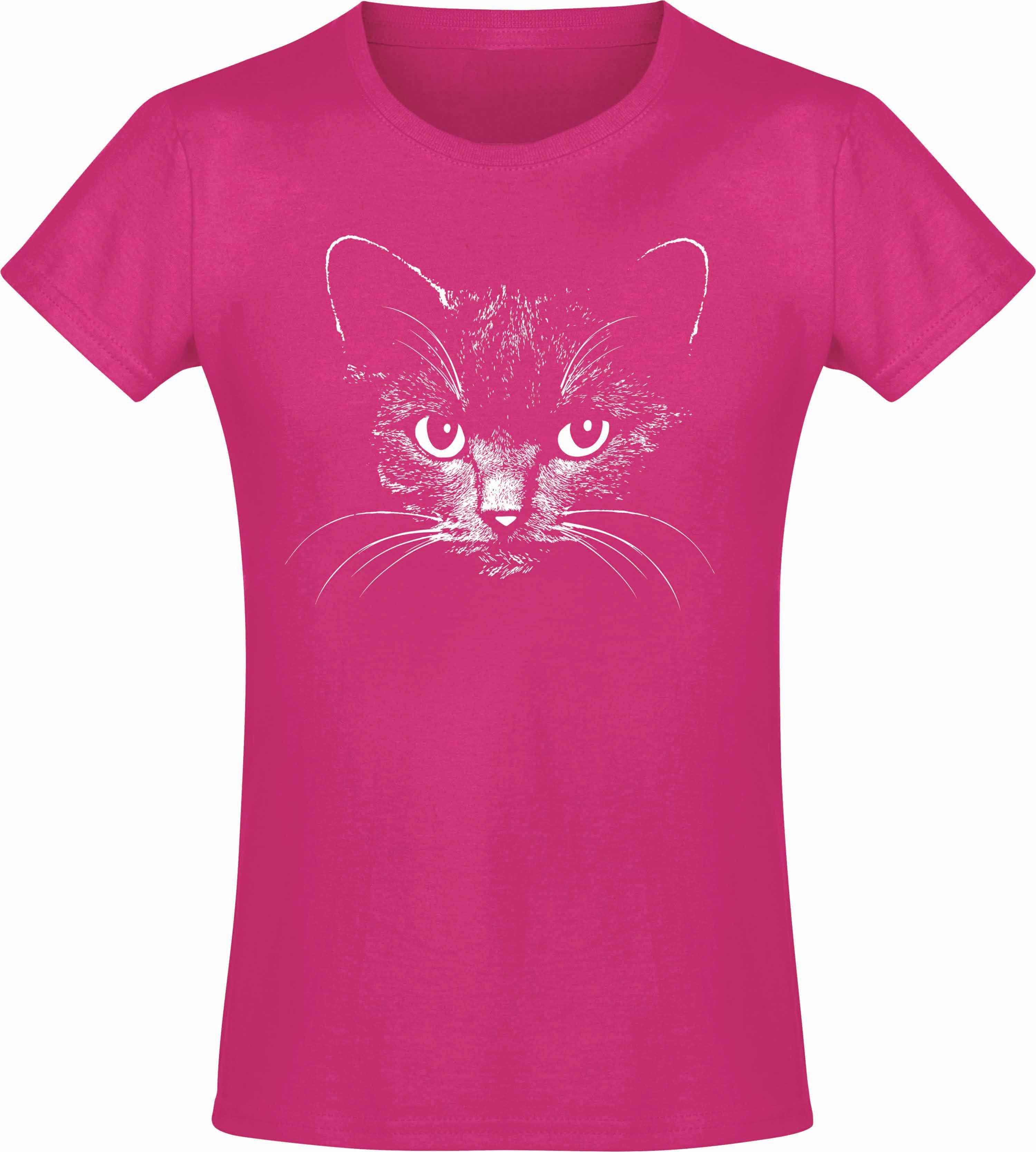 Baddery Print-Shirt Mädchen Katze Siebdruck, Kätzchen - T-Shirt: Cat Niedlich, Baby hochwertiger Kitty - aus Baumwolle