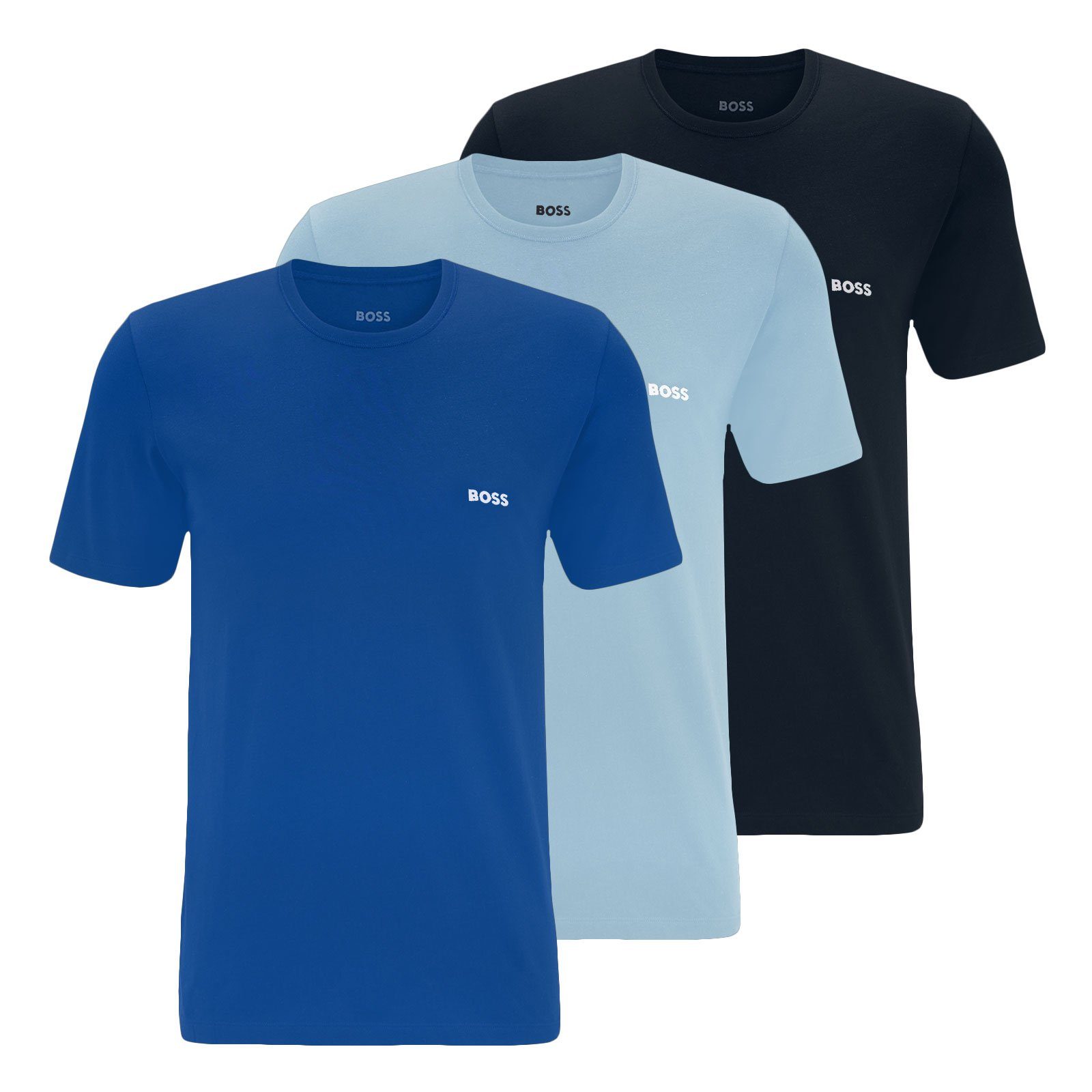 BOSS Unterziehshirt Classic T-Shirt (3-St) mit fein geripptem Rundhalsausschnitt