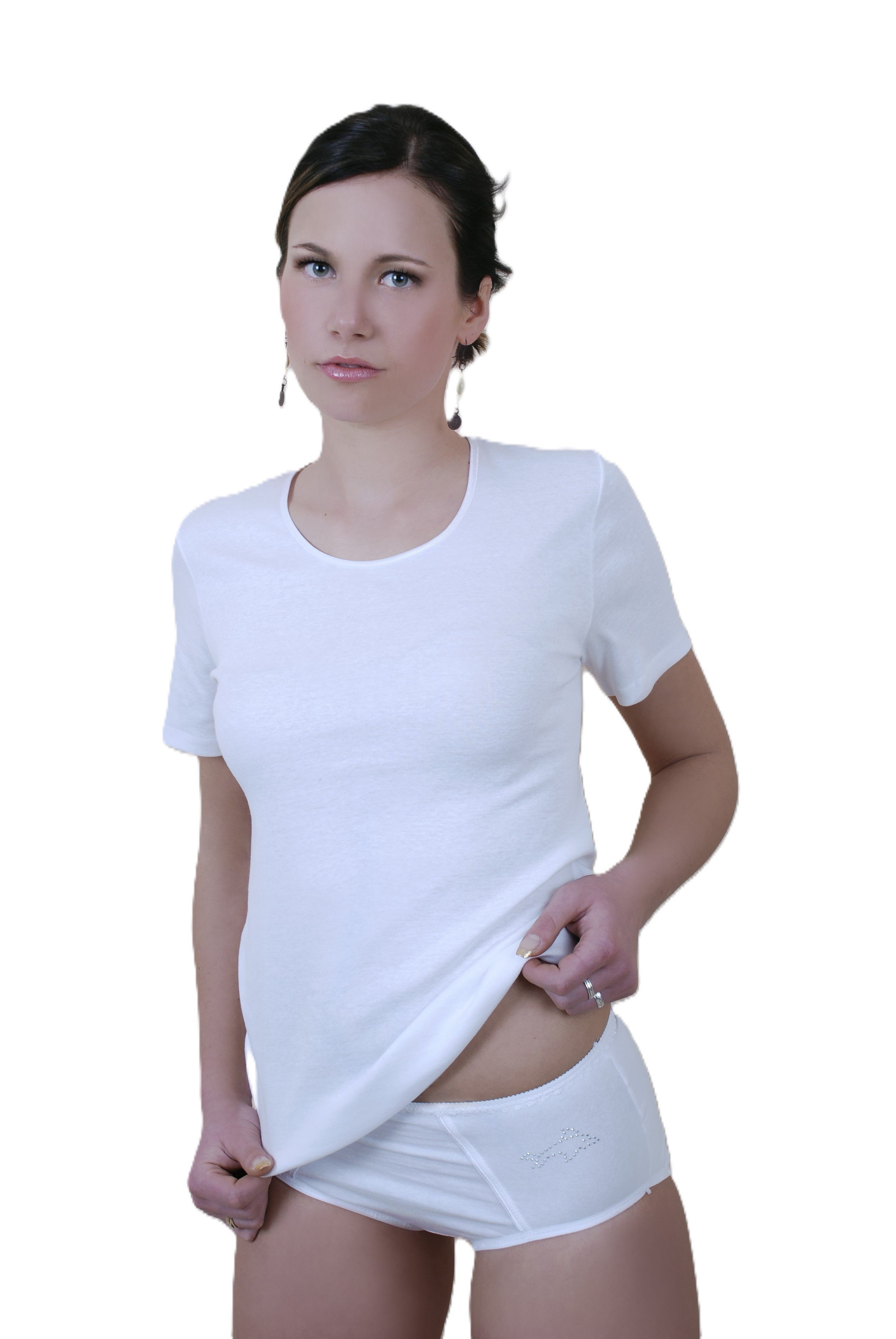 Toker Collection® Unterhemd Damen Unterhemd Unterziehshirt kurzer Arm 100% Baumwolle (Packung, 3er Pack) aus reiner Baumwolle