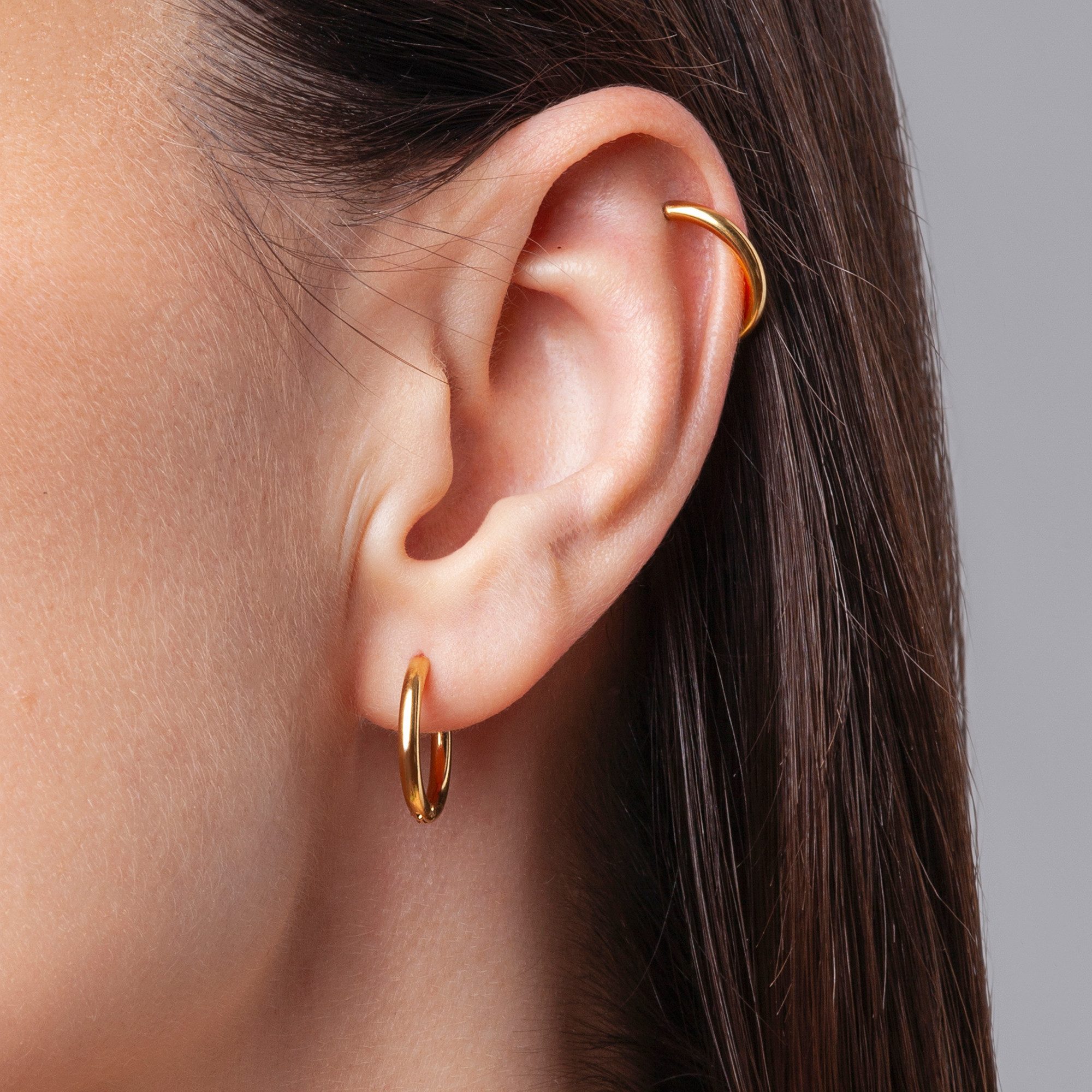 ALEXASCHA Paar Ohrclips Basic Creolen Clips • Minimalistische Ohrringe ohne Ohrlöcher