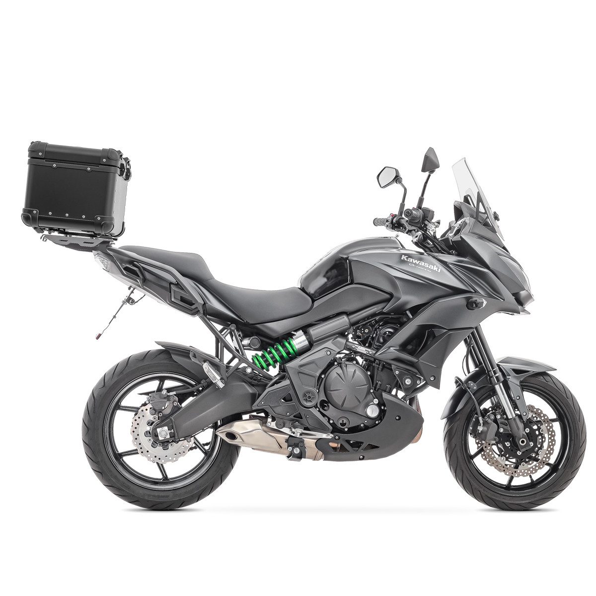 Bagtecs Topcase Set Alu Topcase + Gepäckbrücke für Kawasaki Versys 650 14-25 XS45 schw