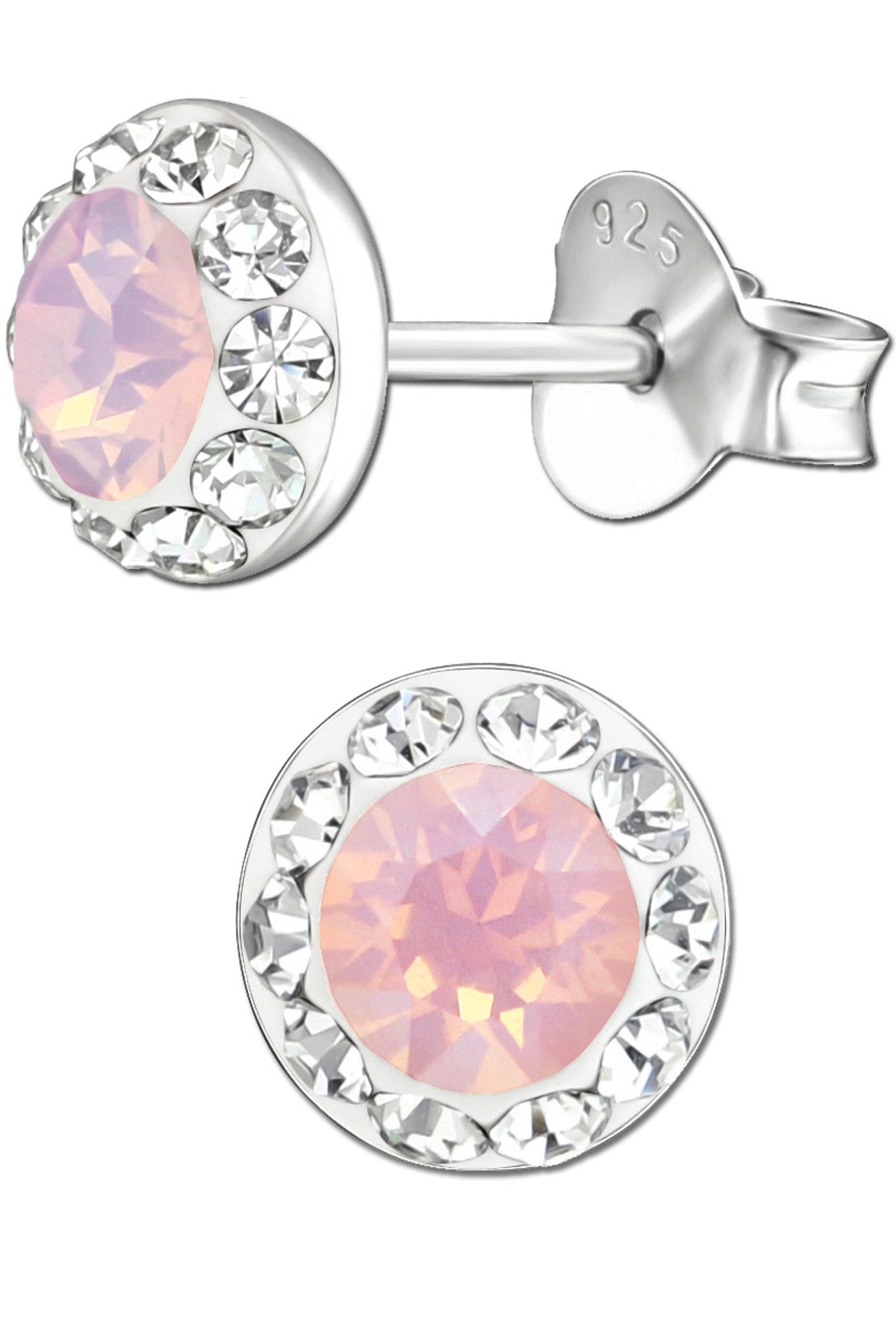 Limana Paar Серьги-гвоздики Damen Серьги 925 Silber 6mm mit SWAROVSKI® Kristalle Damenohrringe, Ohrschmuck für jeden Tag Geschenk Geschenkidee