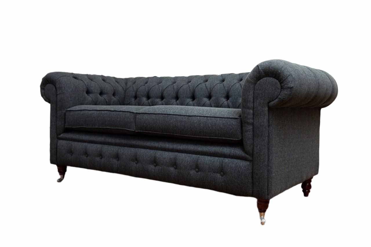 Couch Zweisitzer Sofa, Couchen Stoff JVmoebel Polster Chesterfield Möbel Sofas Grau