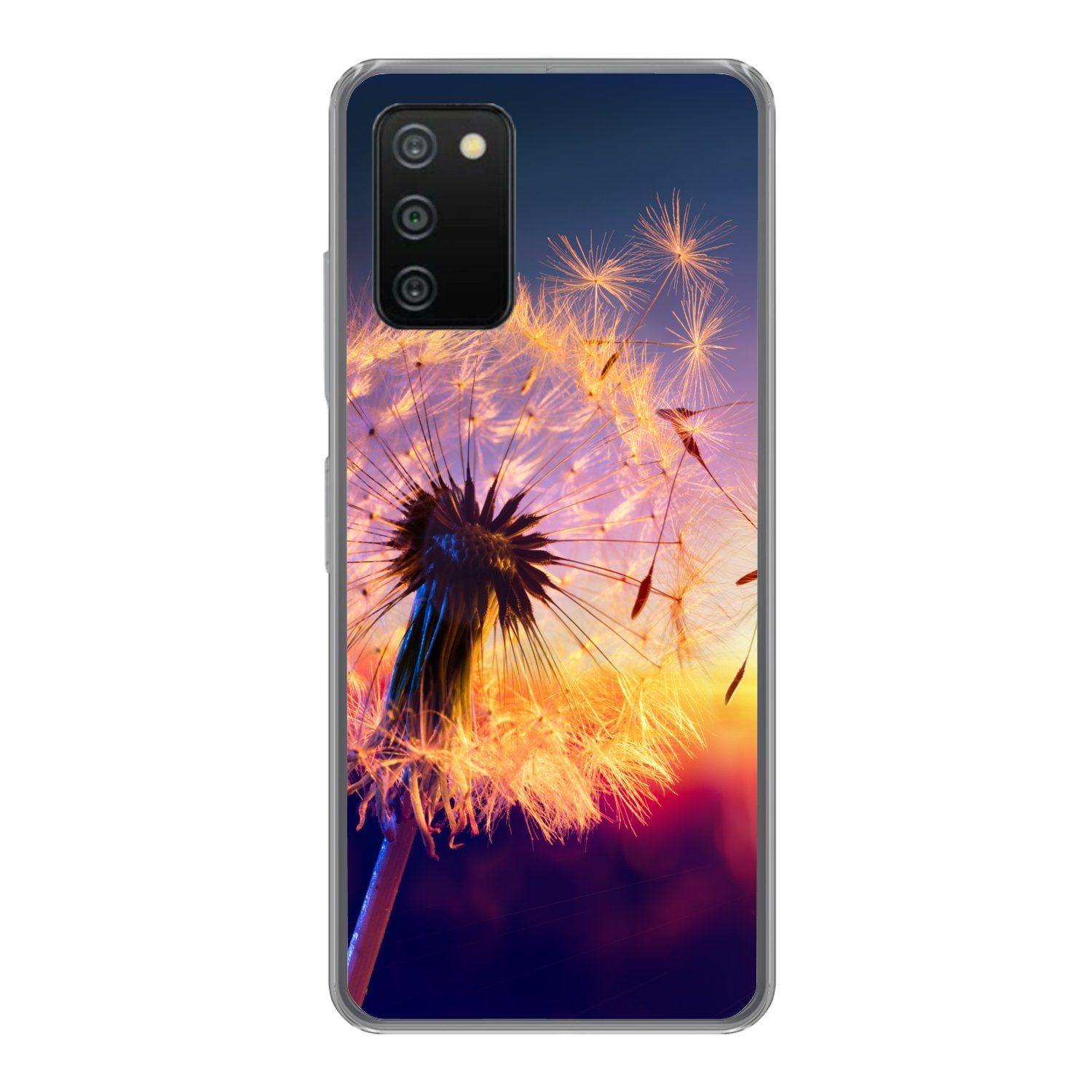 MuchoWow Handyhülle für Samsung Galaxy A03s Löwenzahn - Blumen - Sonnenuntergang - Horizon, Smartphone-Bumper, Print, Handy Schutzhülle Dünn