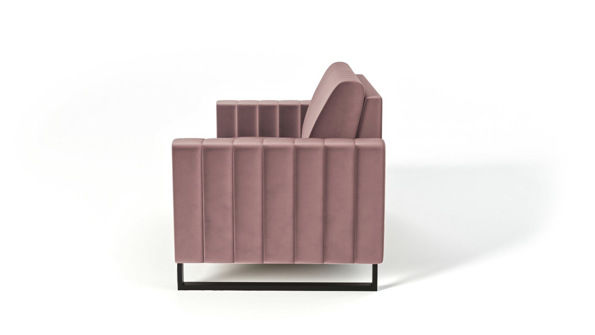 Zweisitziges Siblo schwarzen - 2-Sitzer 2 auf Elegantes Zweisitzer-Sofa Sofa Mono Rosa Beinen