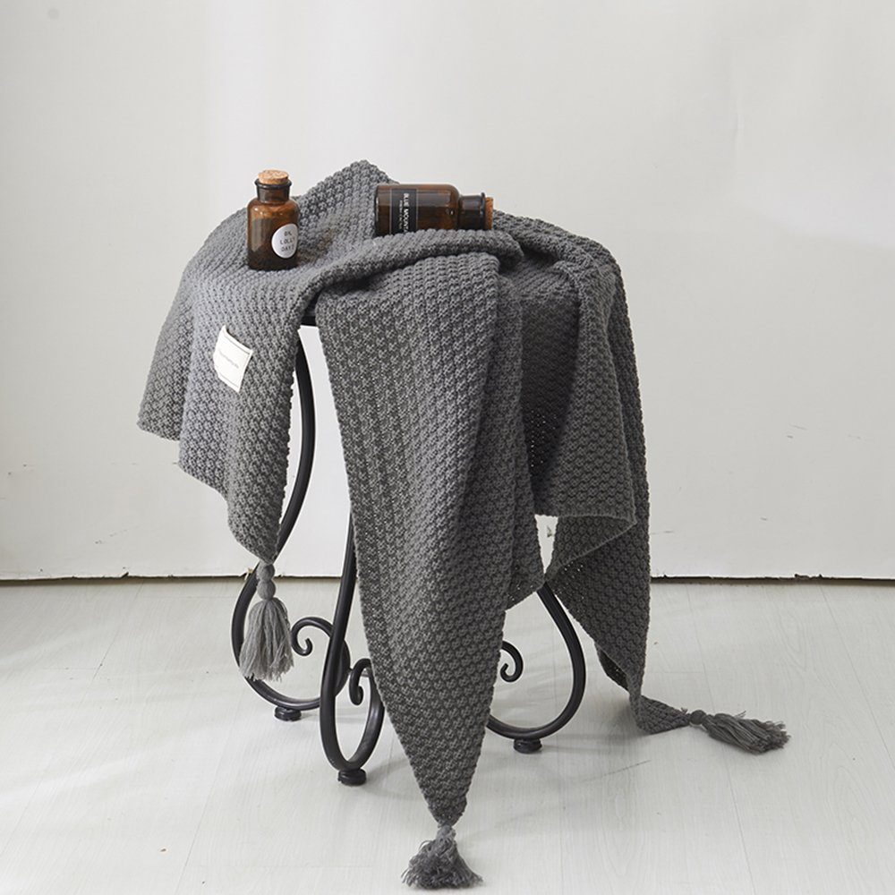 Rosnek Tagesdecke Vintage Quasten, gestrickt, warm günstig online kaufen