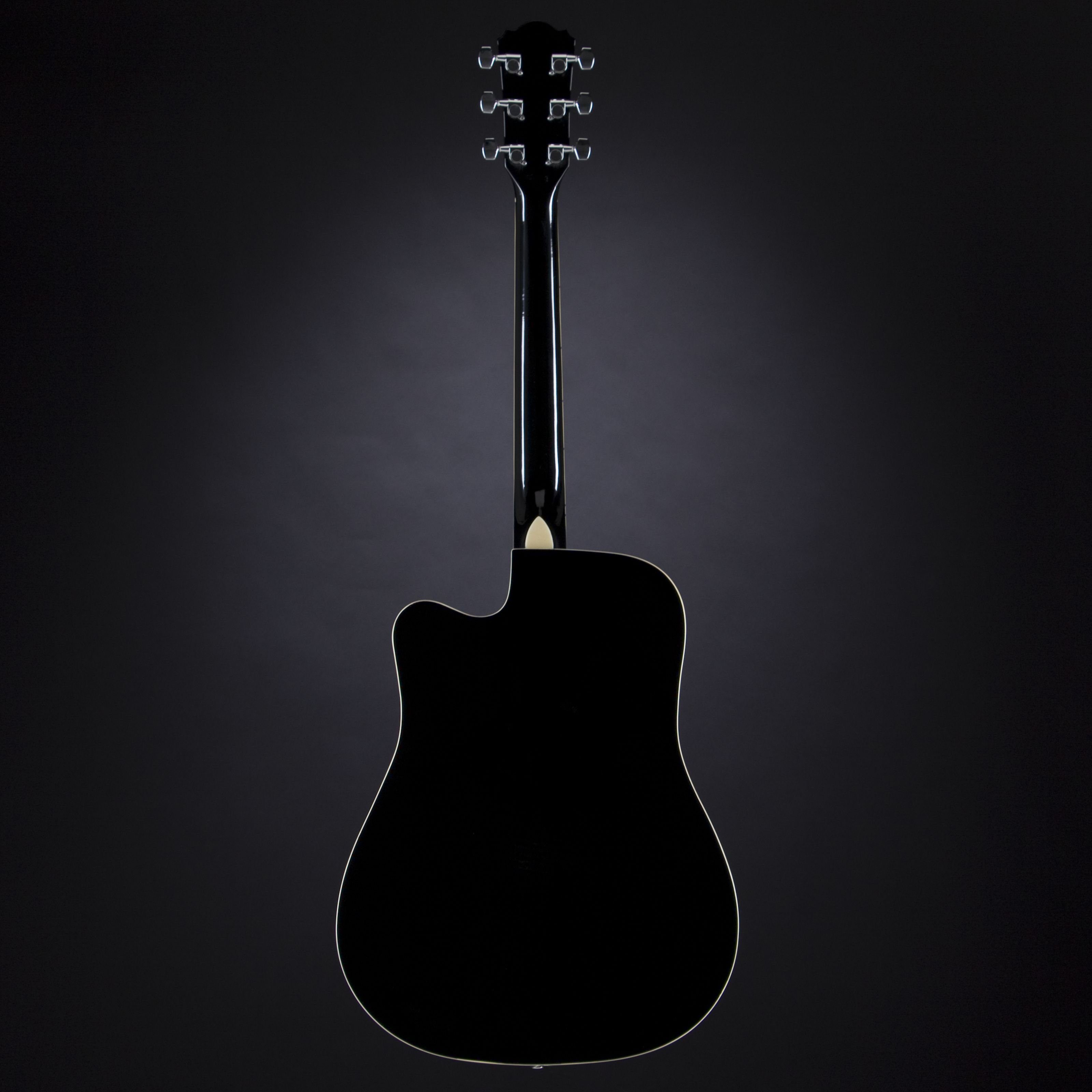 J & D Westerngitarre, D-60 Westerngitarre Akustik-Gitarre für Anfänger und Einsteiger Acoustic Guitar Dreadnought mit Cutaway und schwarzer Hochglanz Fichtendecke, Westerngitarren, Dreadnought Gitarren, Westerngitarre, Akustik-Gitarre, Dreadnought