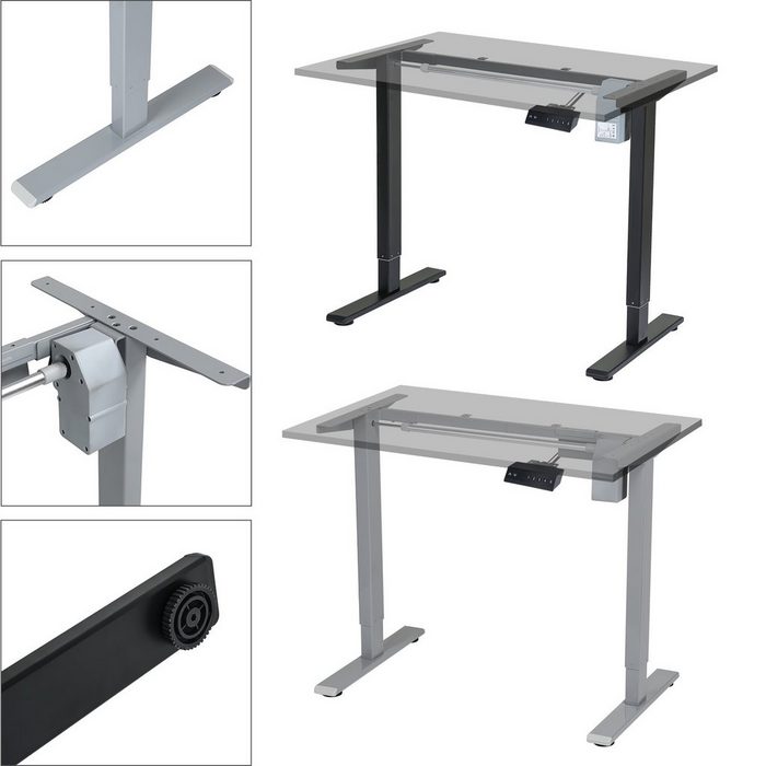 Clanmacy Schreibtisch Höhenverstellbarer Schreibtisch elektrisch Tisch Tischgestell bis belastbar 80kg