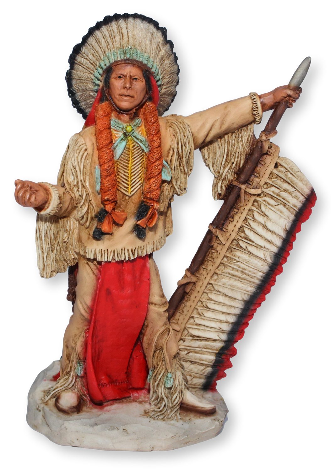 stehend Castagna H cm Native 18 Lanze Native Häuptling Figur Quanah Dekofigur mit Parker Castagna American