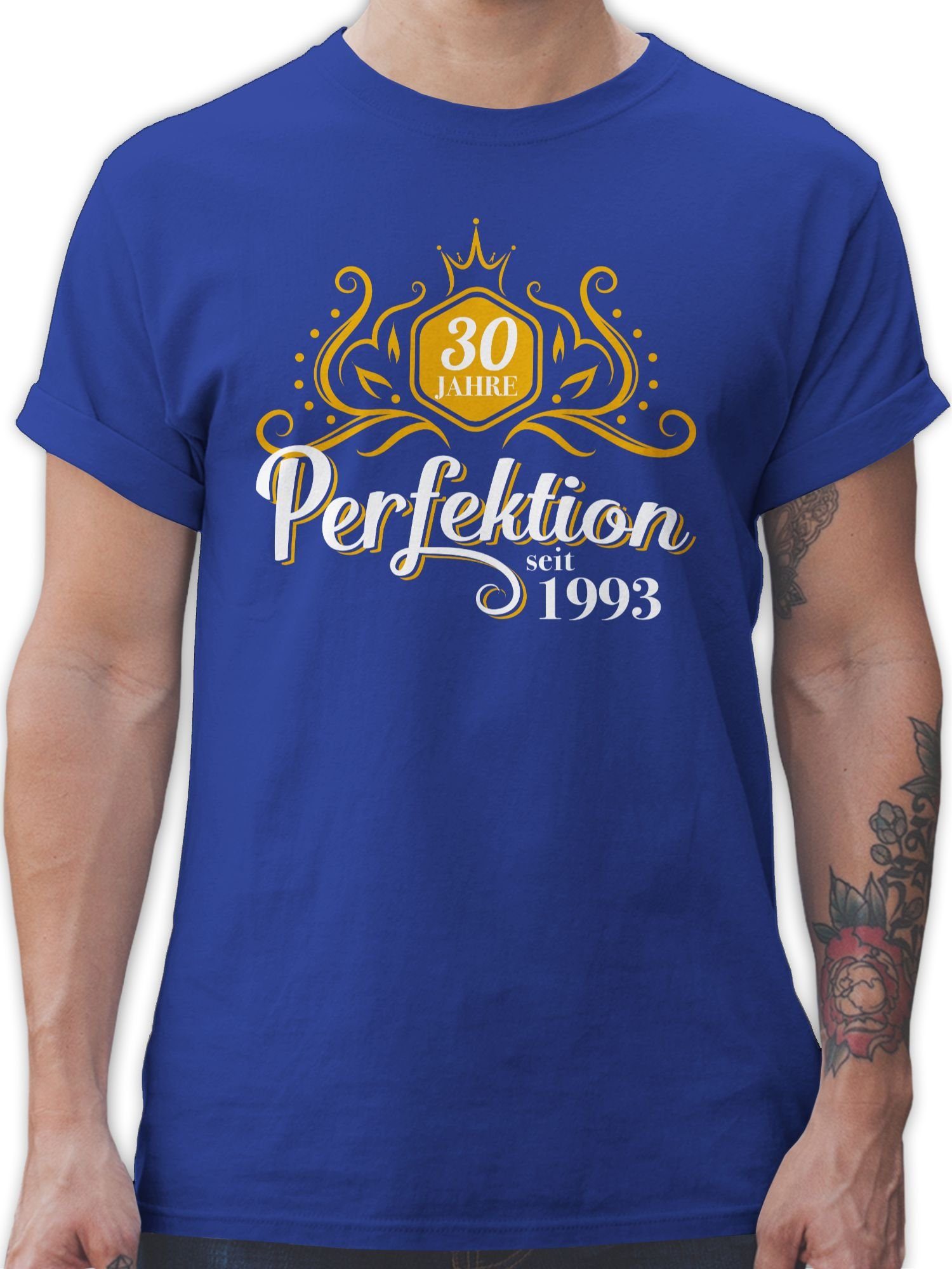 Shirtracer T-Shirt Dreißig Jahre Perfektion 1993 30. Geburtstag 03 Royalblau
