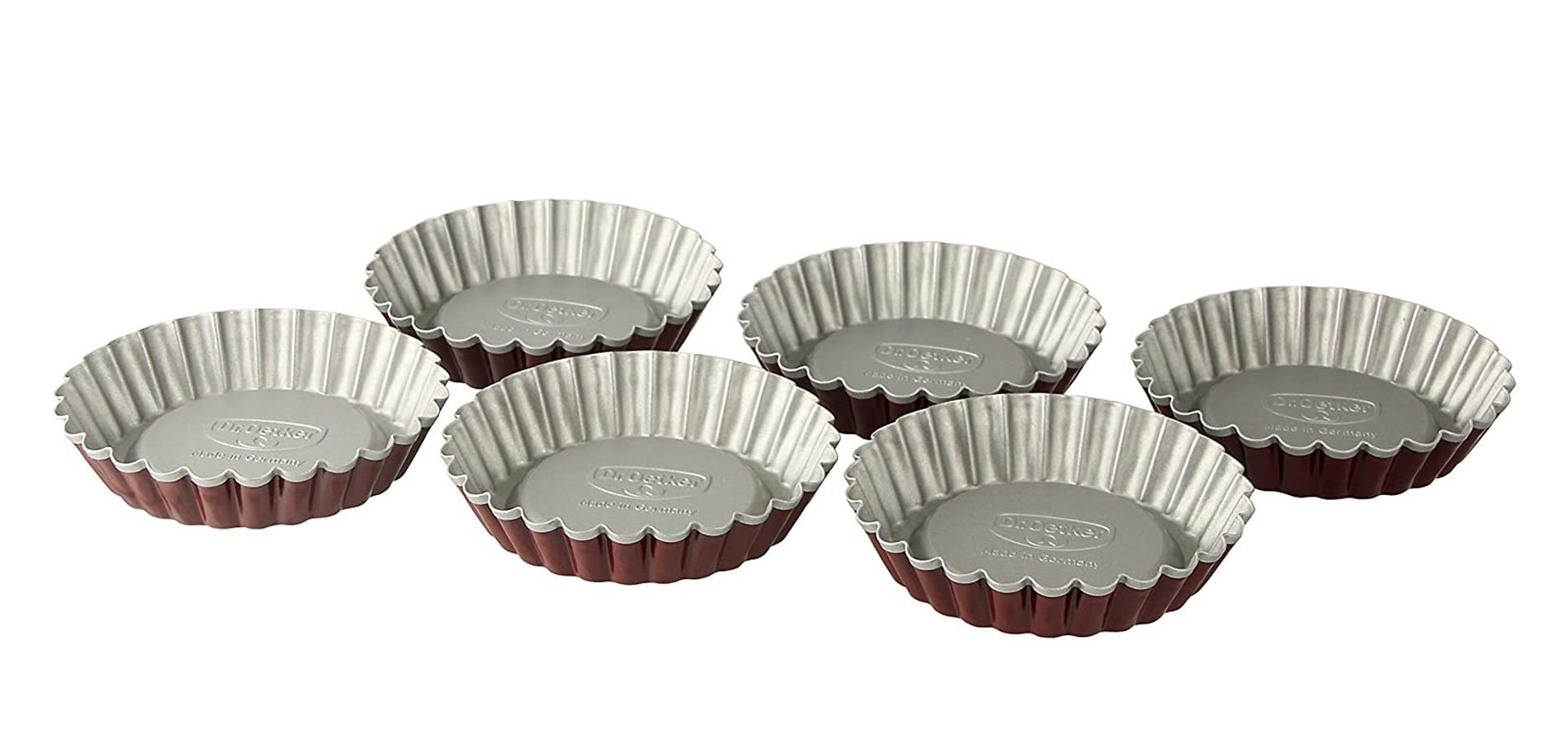 Dr. Oetker Küchenhelfer Backform Dr. Oetker - 6er Set Torteletts Ø10cm Kleine Obst- Kuchen- Rund-, (Set bestehend aus 6 Backformen)