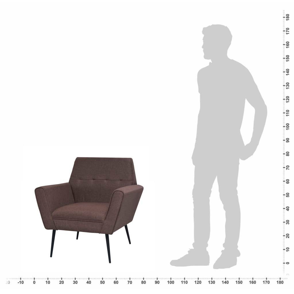 Stahl Sessel (1-St) vidaXL und Stoff Sessel Braun