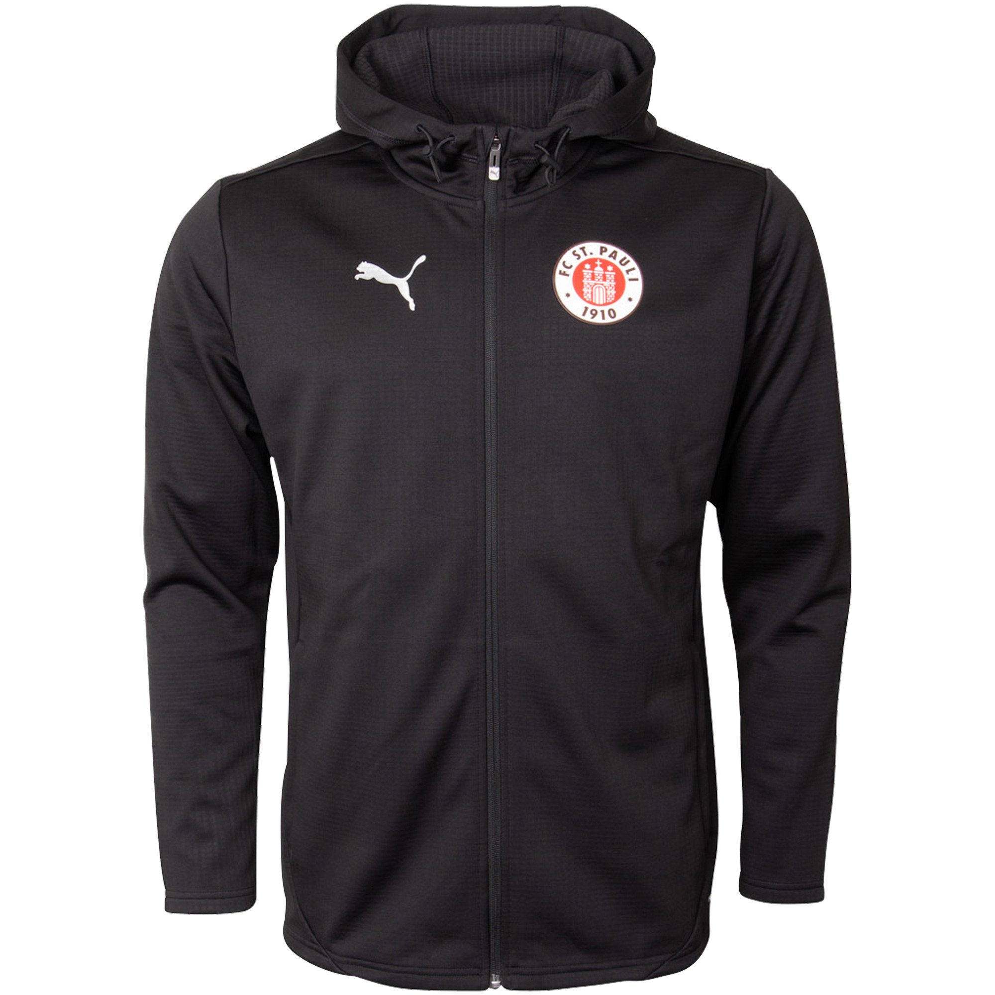 FC St. Pauli Fleecejacke FC St. Pauli - PUMA Fleece Jacke Logo mit Kapuze - schwarz