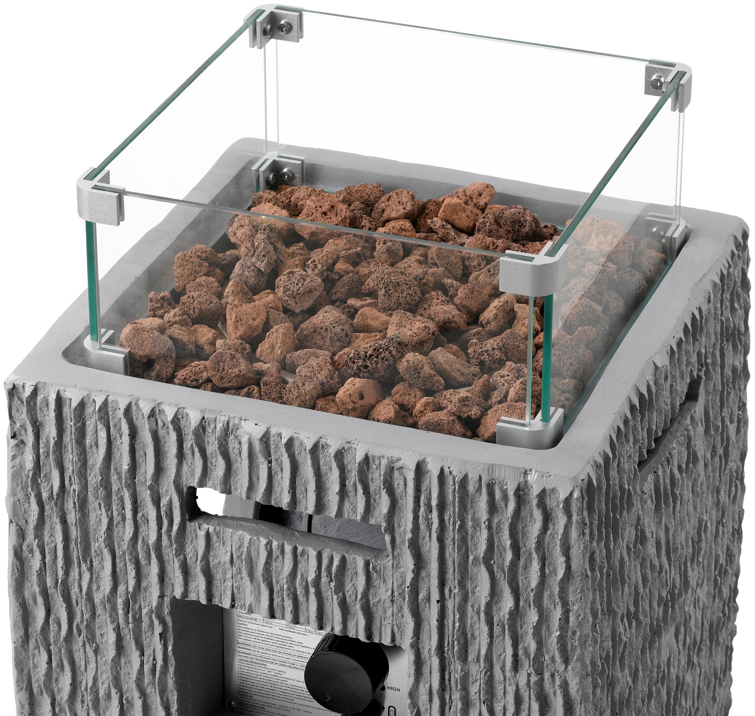 Tepro Feuerstelle Brighton, BxLxH: 40x40x90 cm, 13 kW