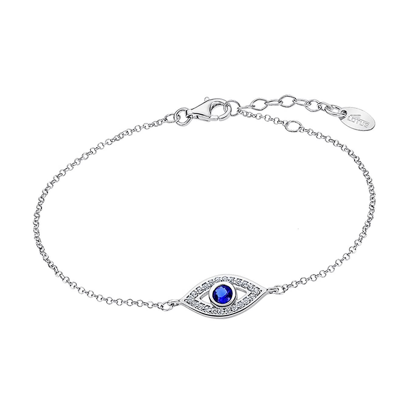 LOTUS SILVER Silberarmband Lotus Silver Auge des Horus Armband (Armband), Armband Auge des Horus 16cm, 925 Sterling Silber, silber, weiß, blau