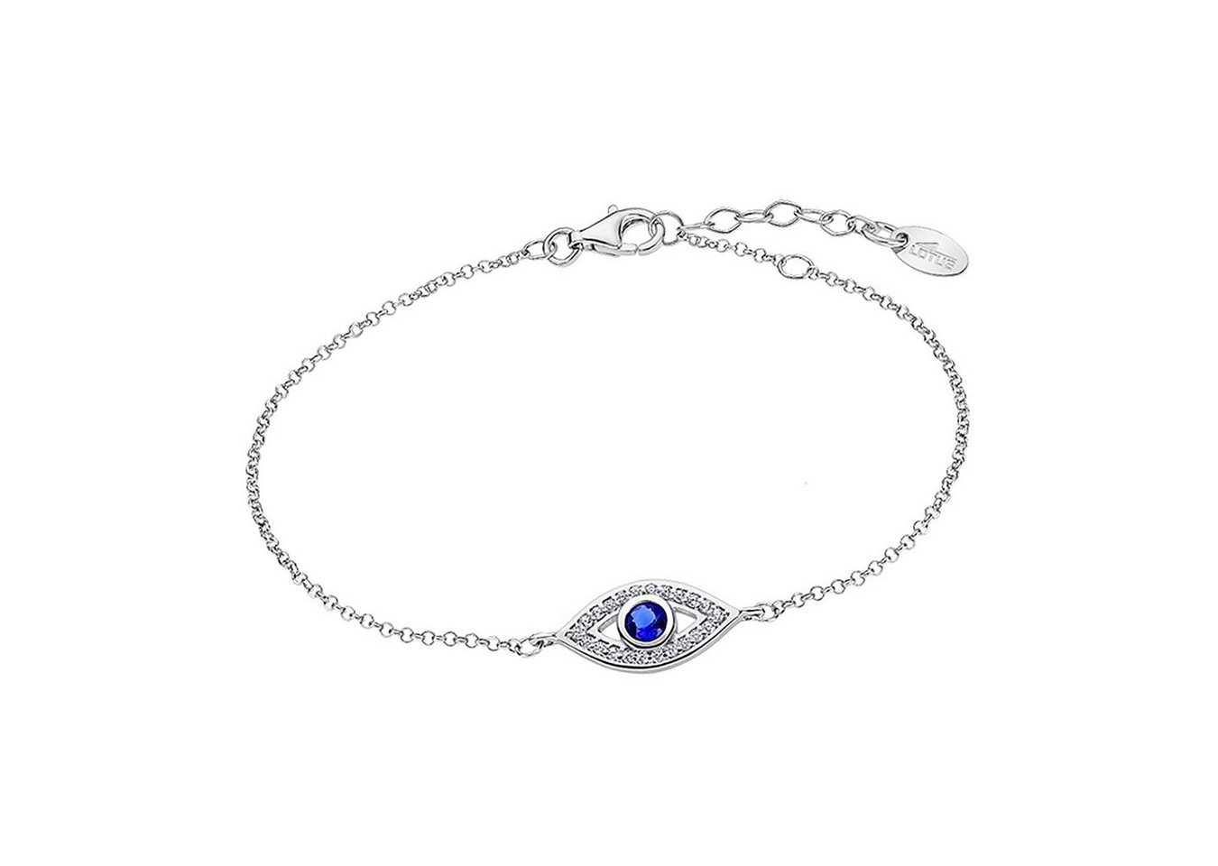 LOTUS SILVER Silberarmband Lotus Silver Auge des Horus Armband (Armband), Armband Auge des Horus 16cm, 925 Sterling Silber, silber, weiß, blau