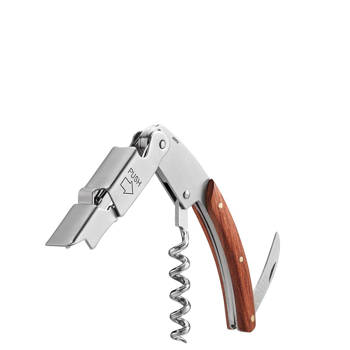 GEFU Weinflaschenöffner Profi Kellnermesser PALISSA 3In1 Holz Korkenzieher