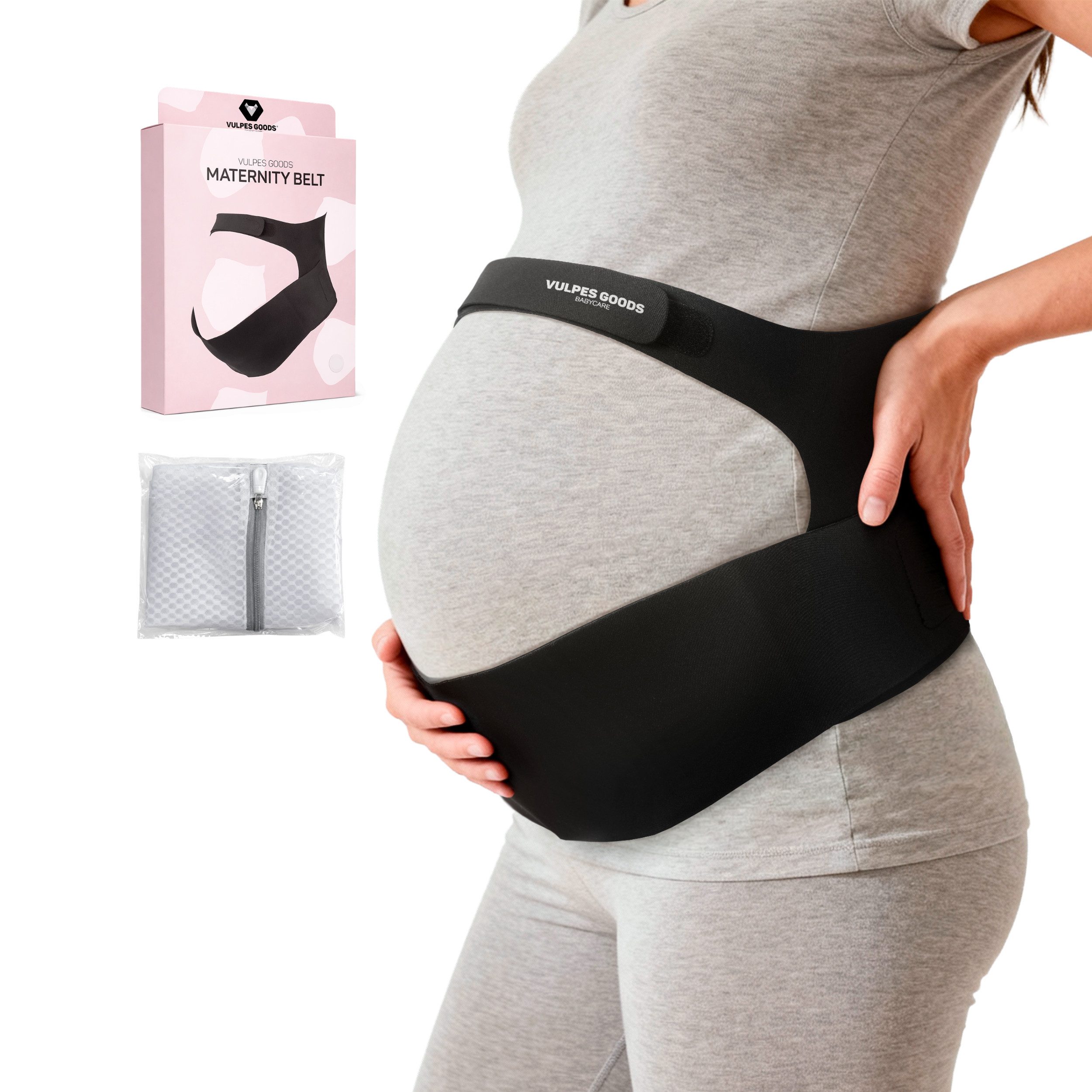 Vulpes Goods Schwangerschaftsgürtel BabyCare Schwangerschaftsgurt (inklusive Waschbeutel) Bauch- & Rückenstütze, verstellbar