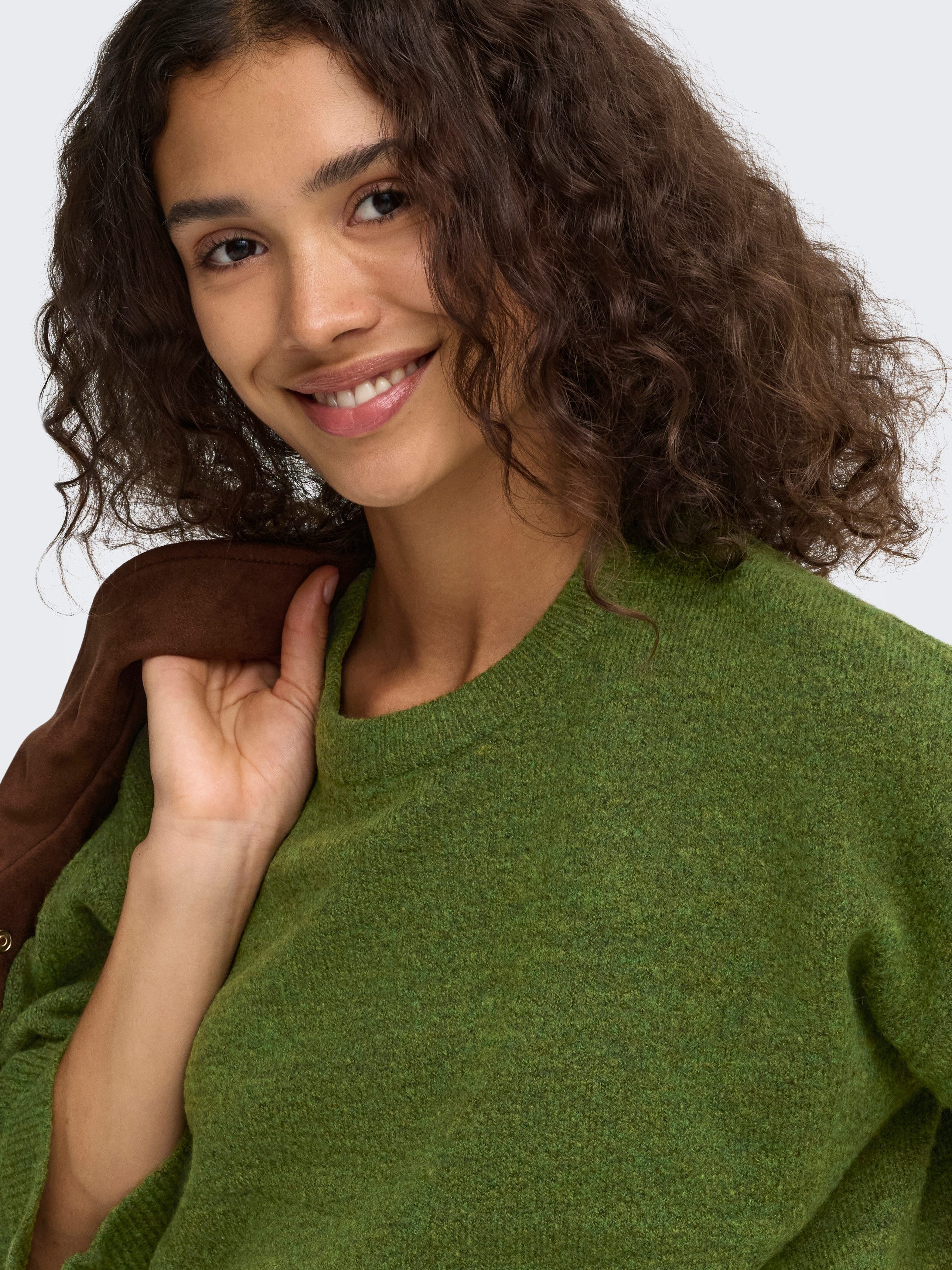 ONLY Rundhalspullover ONLSIMONI L/S O-NECK PULLOVER KNT NOOS Materialmix, regular fit