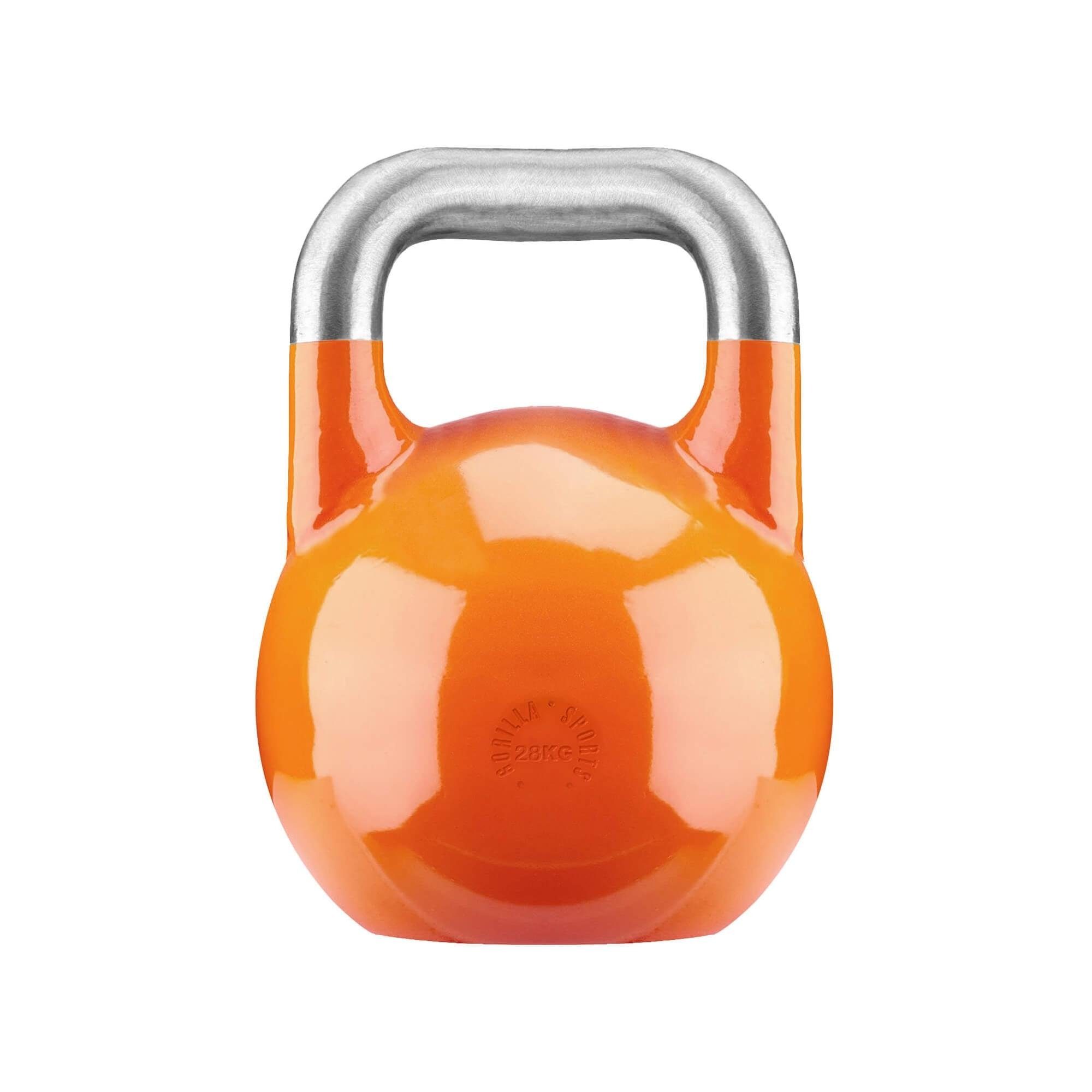 GORILLA SPORTS Kettlebell Gewicht 8 bis 36 kg, Bodenschonende, aus Massivstahlguss, Kugelhantel, Competition Kugelgewicht, Profi Schwunghantel, für Krafttraining, Gym