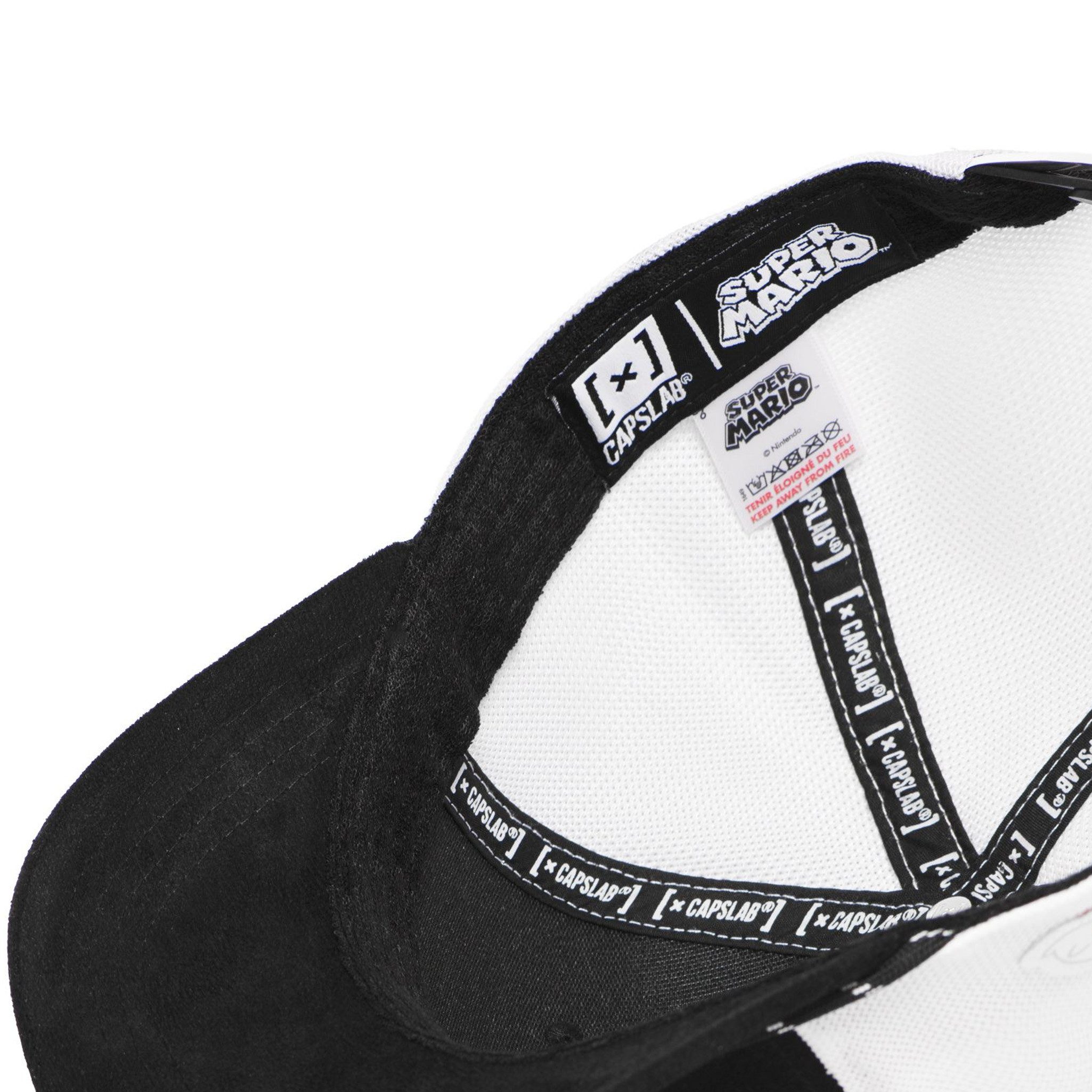 Capslab Trucker Cap CAPSLAB Premium Trucker Cap - SUPER MARIO - Semi Curved Black/White (Basecap, Basecap, Meshcap, Trucker Kappe) Geist Patch