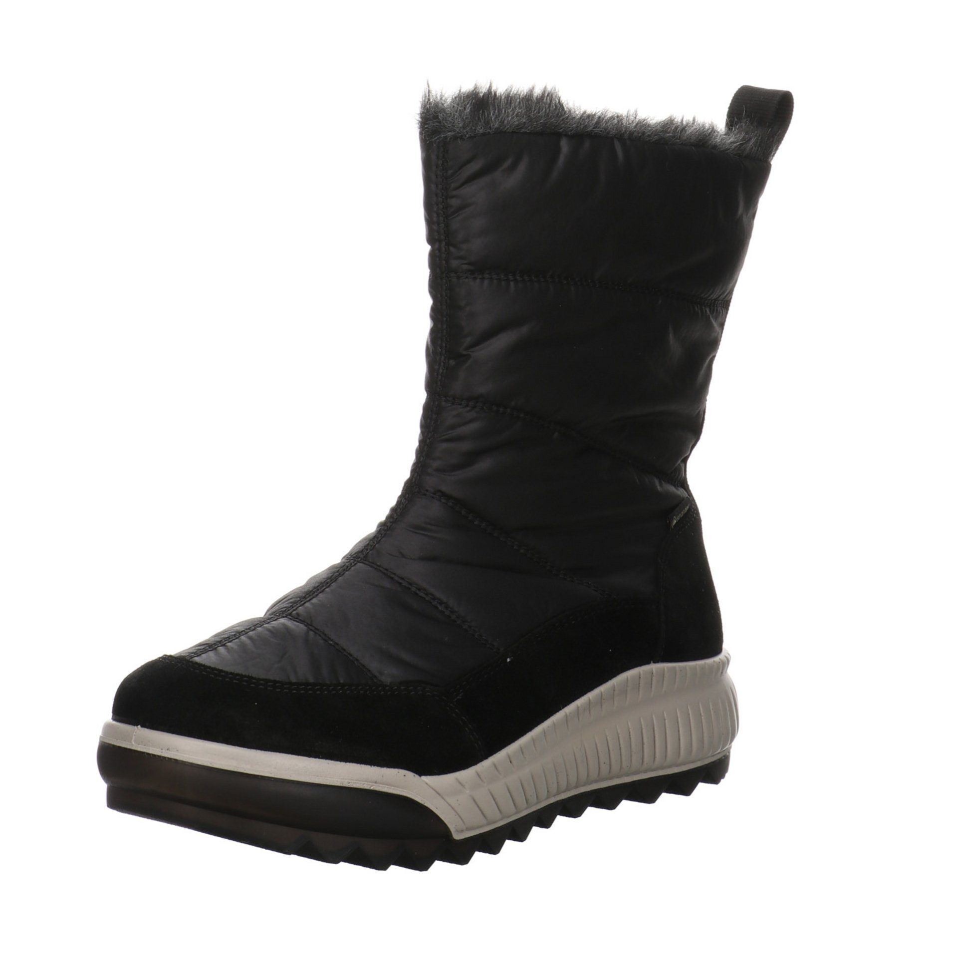 Legero Damen Stiefel Schuhe Tirano Boots Elegant Freizeit Stiefel Leder-/Textilkombination Schwarz