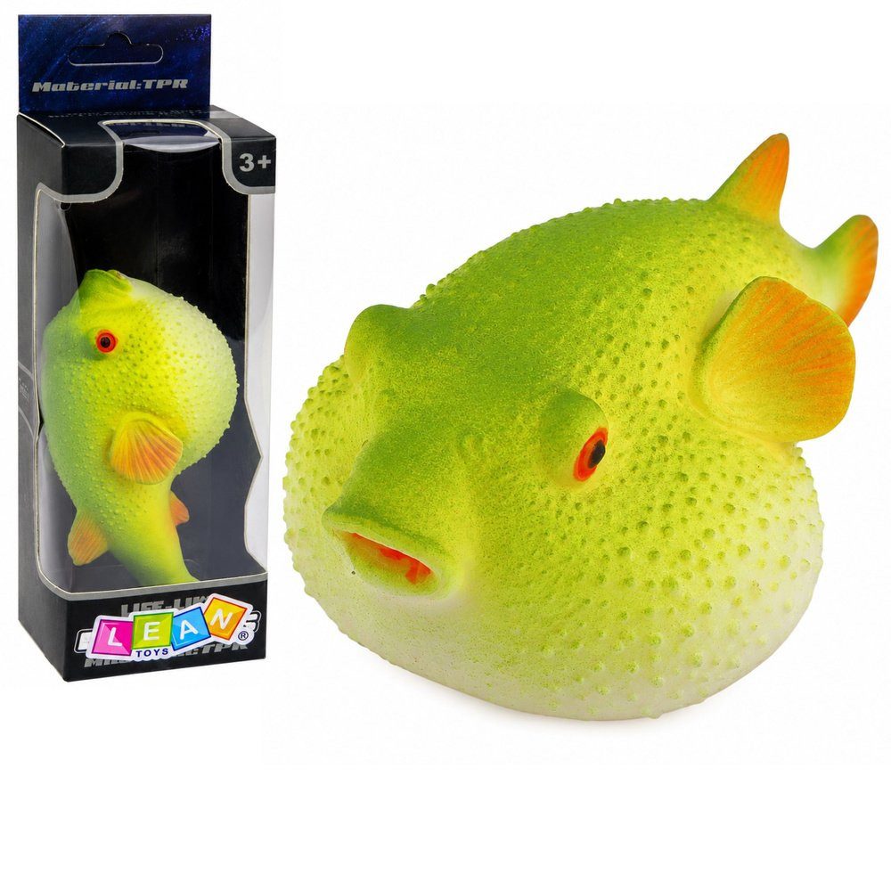 Wisam Lernspielzeug Kugelfisch-Gummifigur, dehnbar, realistischer Meeresfisch, 12 cm