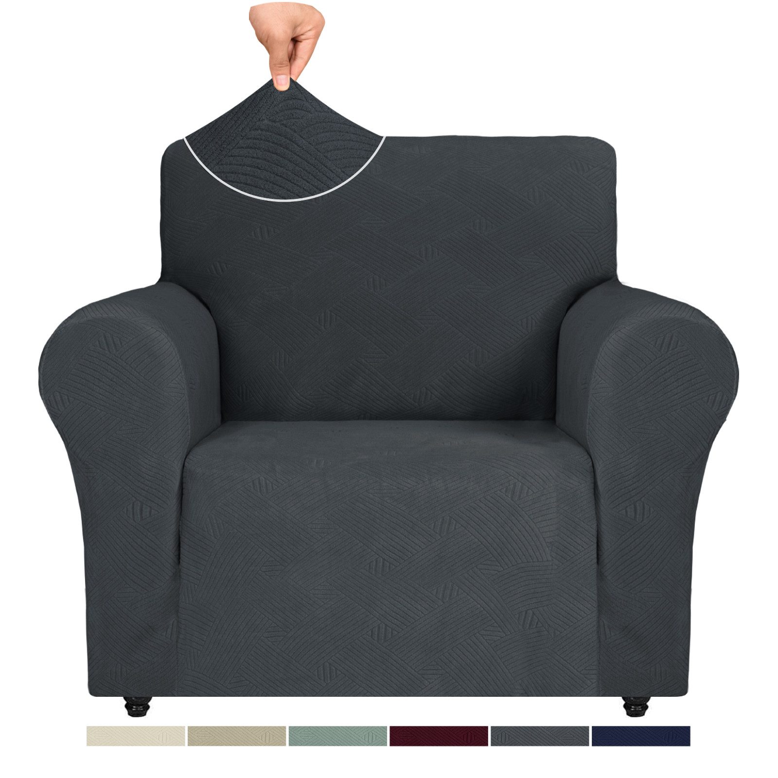 Agger Sofahusse Stretch Sofabezug, Sofa Überzug 1/2/3/4 Sitzer, Sofaschoner rutschfest, Elastisch Couch Überzug Mit Armlehnen, Sofaüberwurf Couch Überwurf von Agger