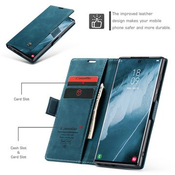 SmartUP Smartphone-Hülle Hülle für Samsung Galaxy S24 Ultra Klapphülle Fliphülle Tasche, Standfunktion, integrierter Kartenfach