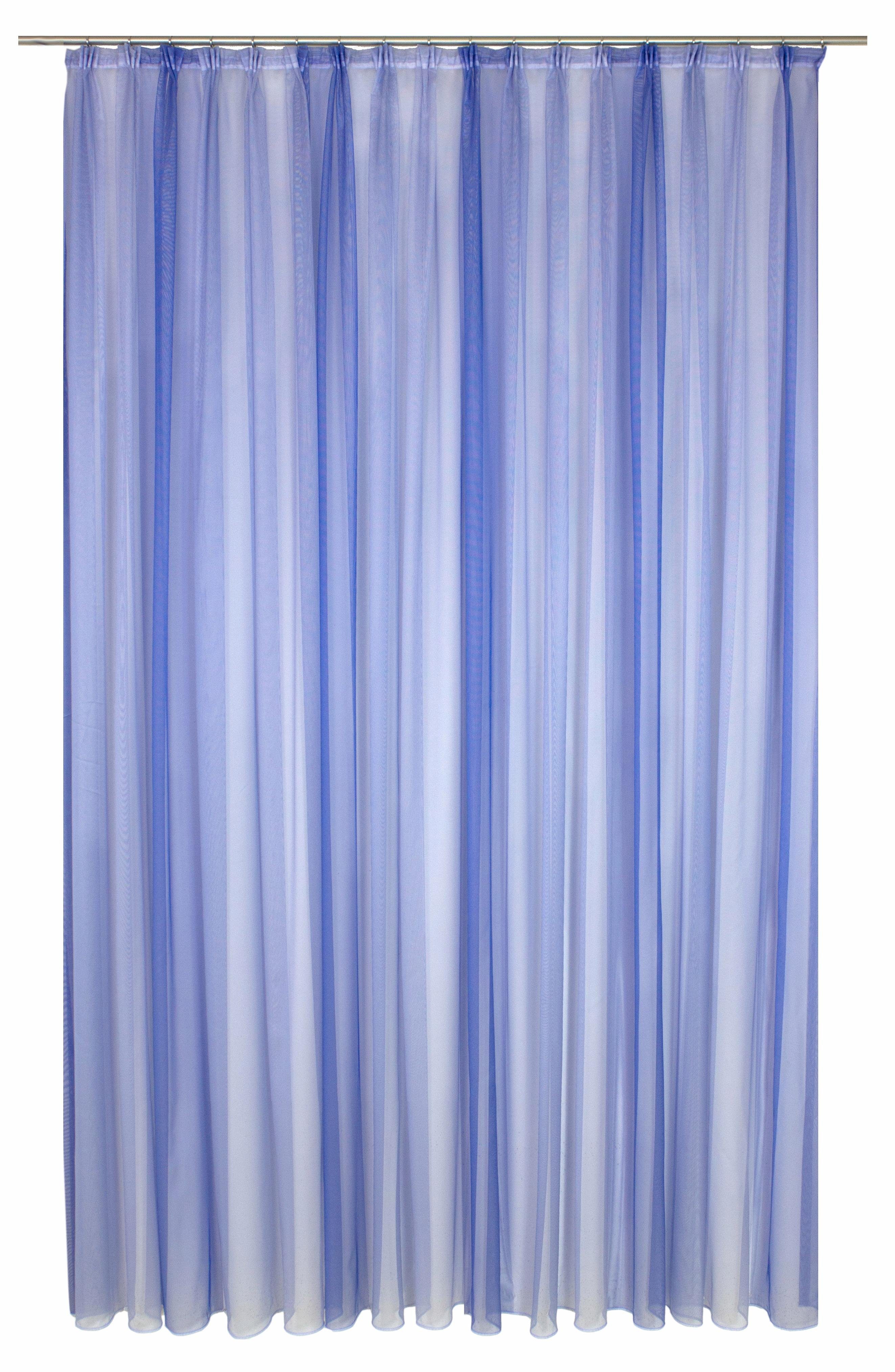 Gardine Eloise, Wirth, Faltenband (1 St), halbtransparent, Store blau