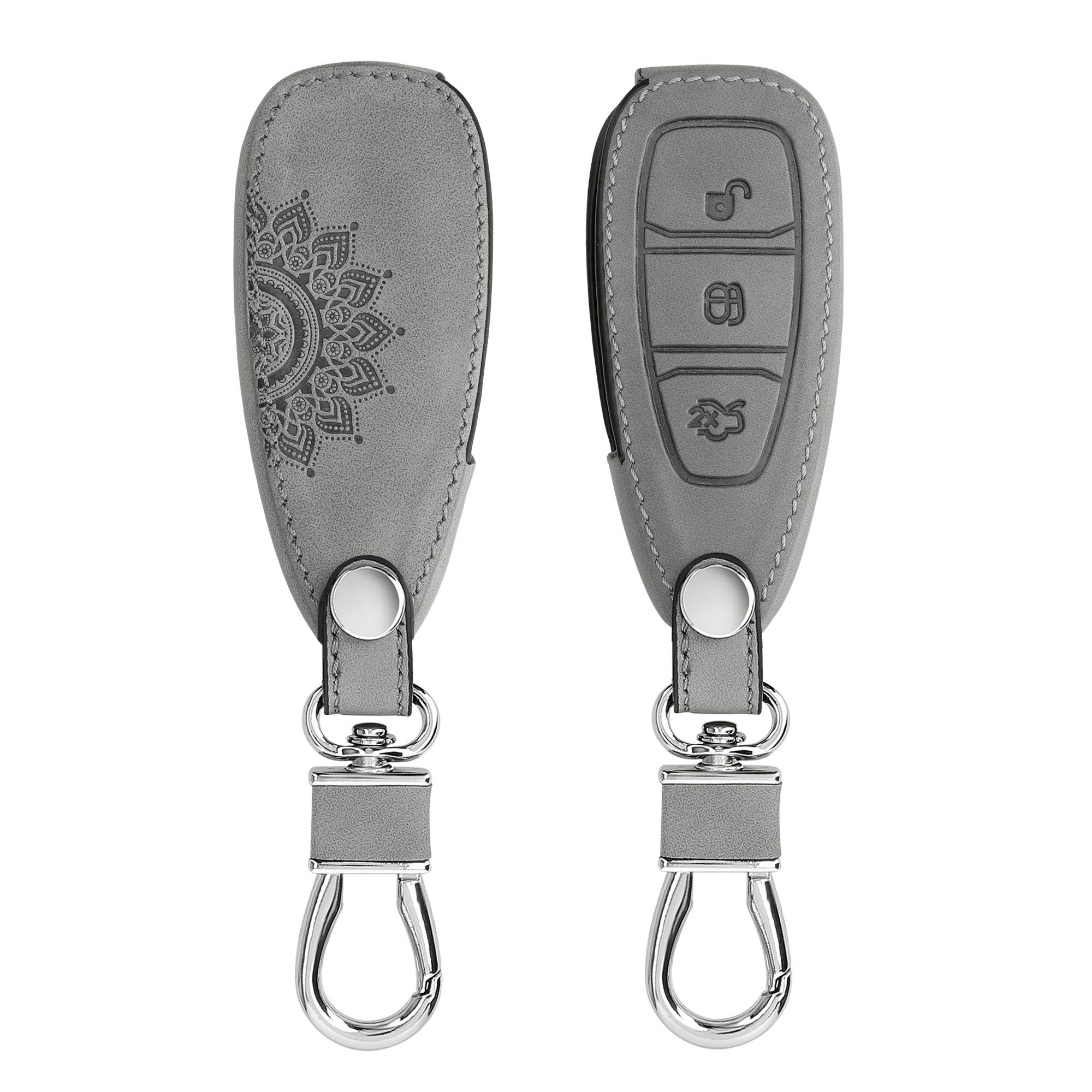 kwmobile Schlüsseltasche Autoschlüssel Hülle für Ford, Nubuklederoptik - Kunstleder  Schutzhülle Schlüsselhülle Cover für Ford, Schutzcover mit angenehmer  Haptik und ausgiebigem Schutz