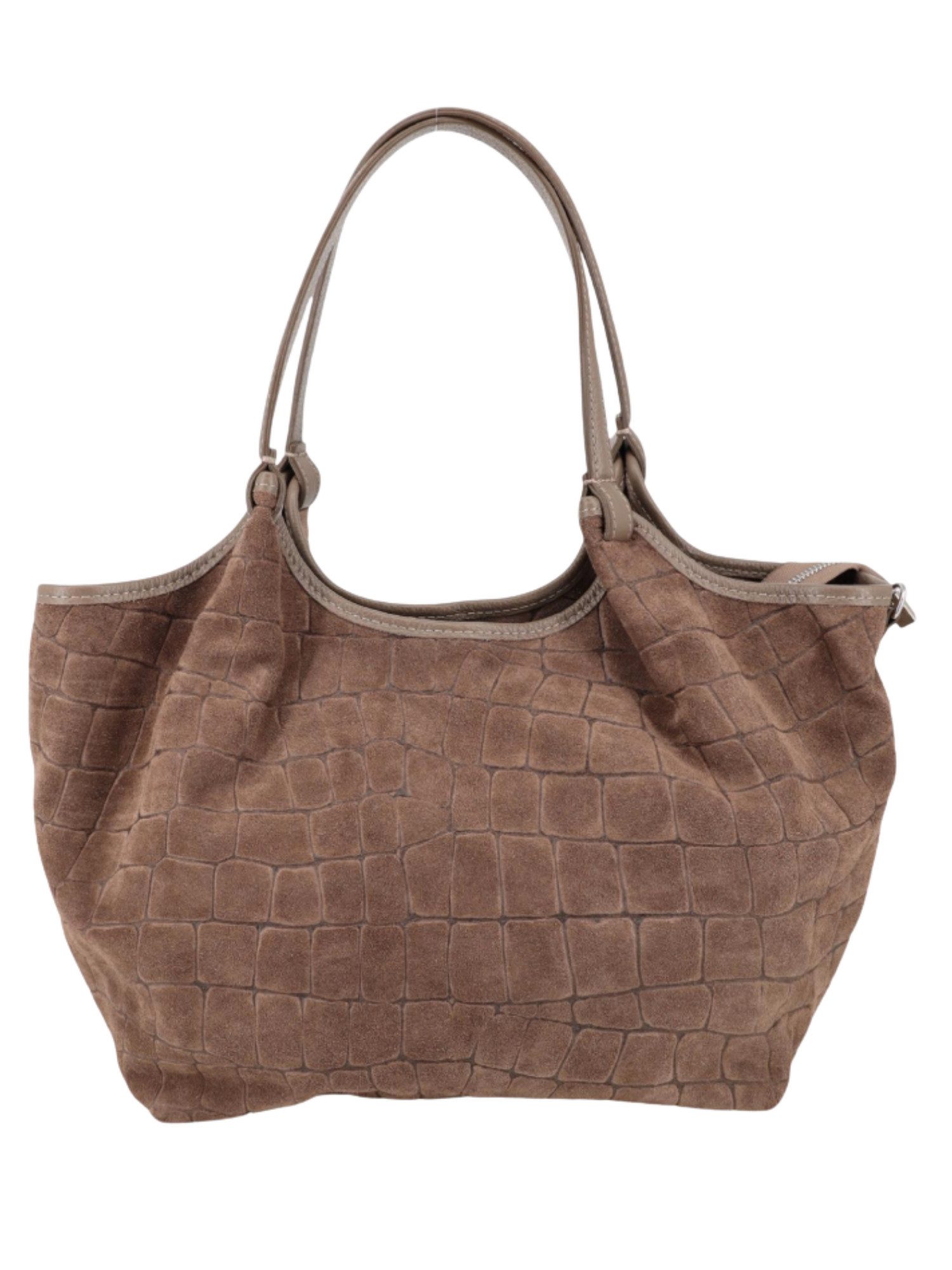 BRISE TASCHE Shopper Geräumiger Echtleder-Shopper mit Schulterriemen und 3 Fächern, Echtleder, Reißverschlussfächer, abnehmbarer Schulterriemen