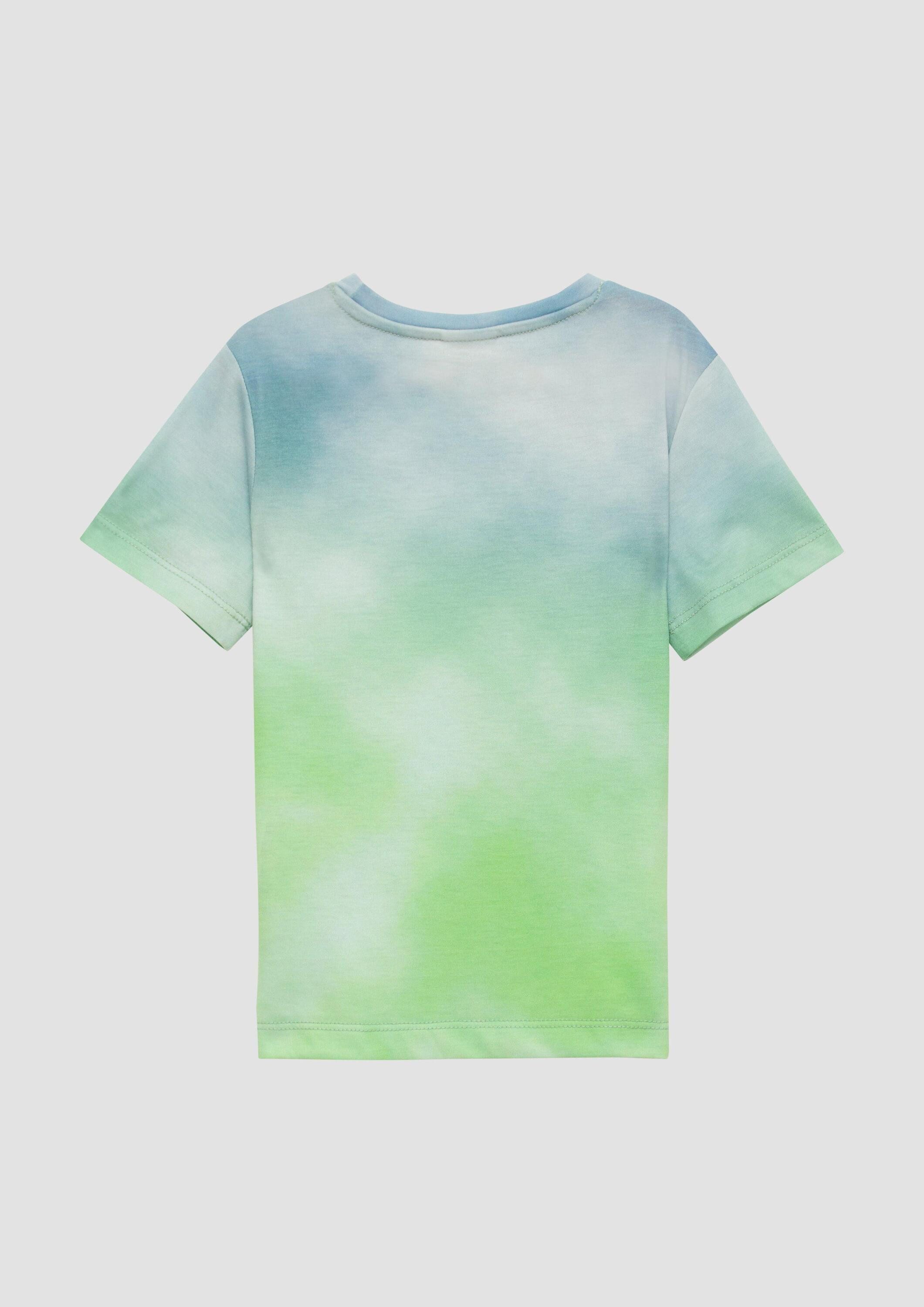 s.Oliver Kurzarmshirt T-Shirt T-Shirt aus Jersey mit All-over-Print