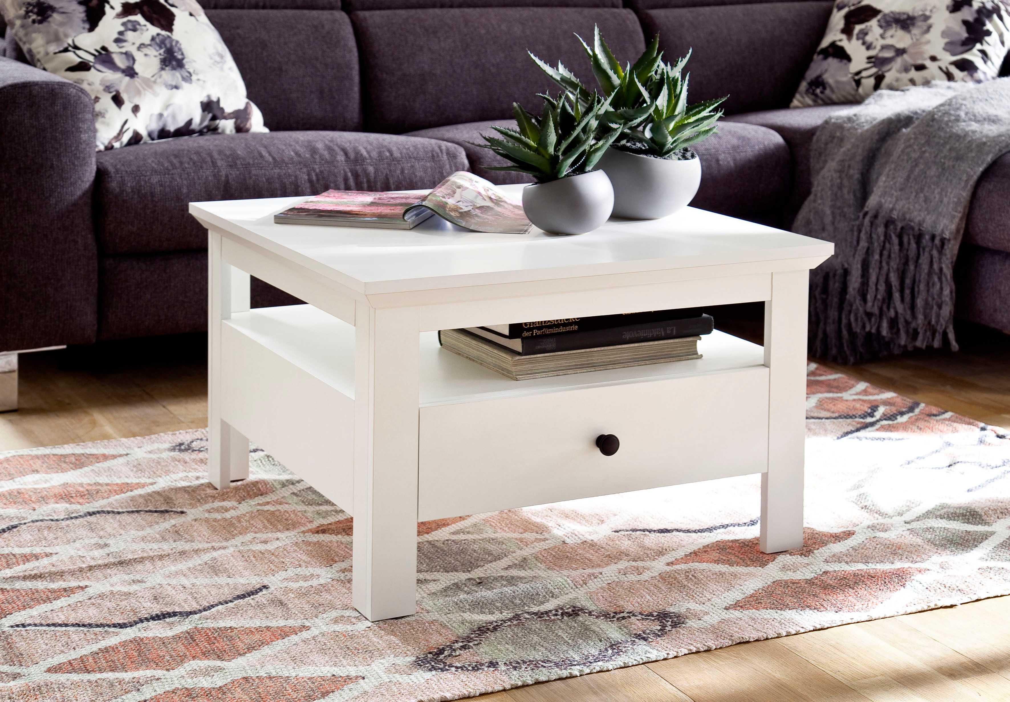 Home affaire Couchtisch Örebro, Couchtisch mit Schubkasten & Vollauszug - (B/T/H) 70/70/46 cm
