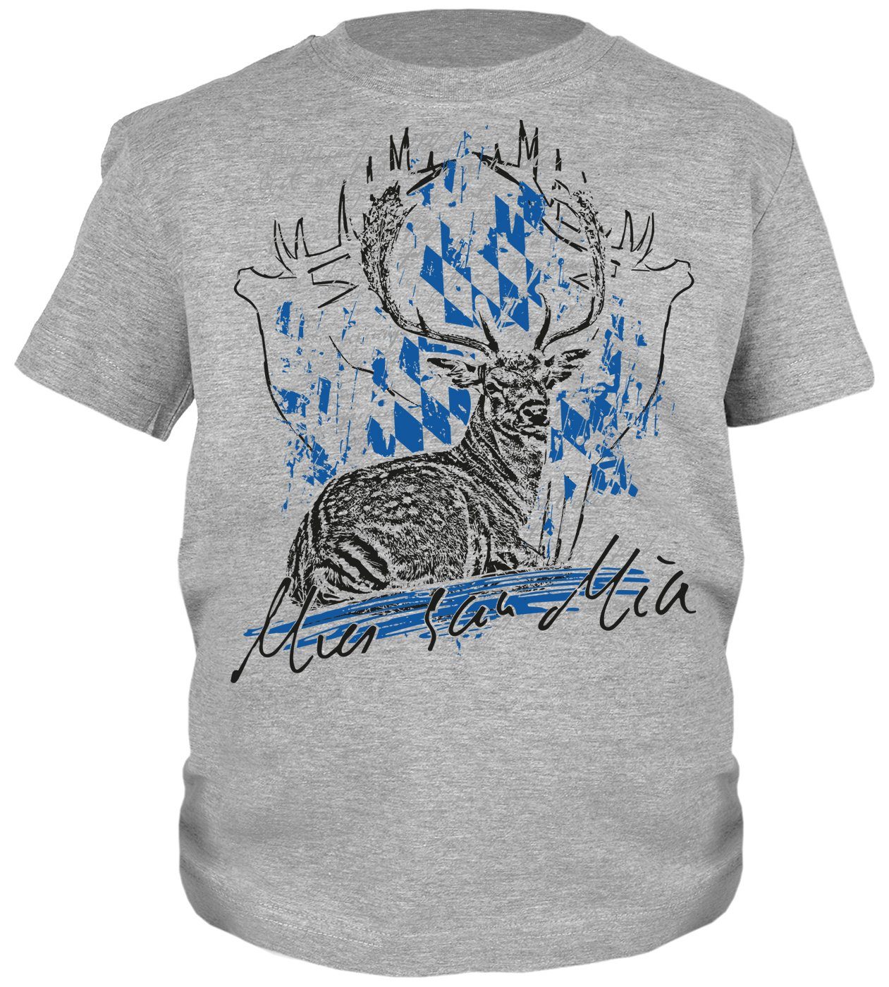 Tini - Shirts T-Shirt Trachten Shirt Kinder Volksfest Bayrisches Trachten-Motiv Hirsch Shirt : Mia san Mia