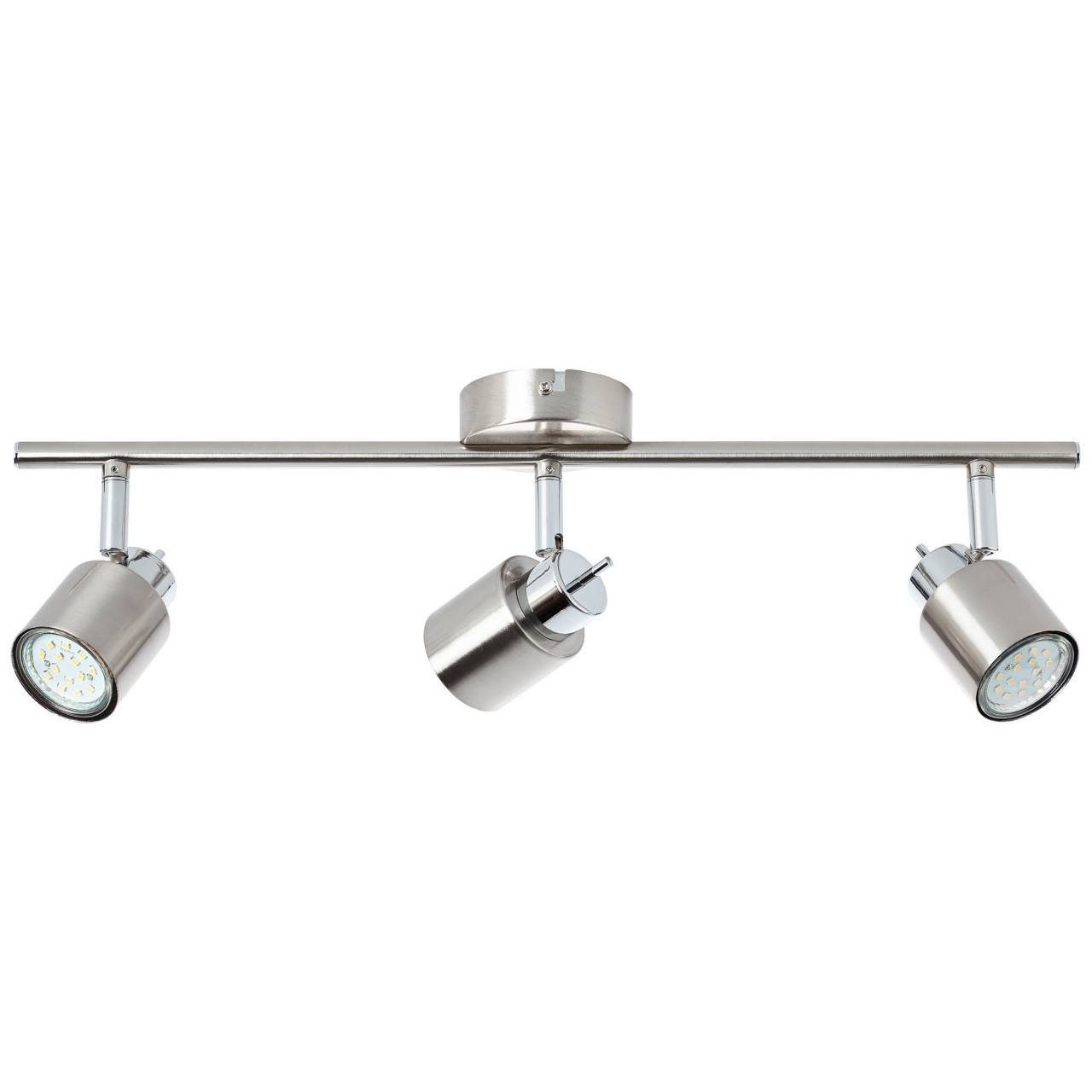 Brilliant Deckenleuchte Andres, Lampe Andres 10W, nickel/chrom PAR51, geeigne 3x Spotrohr GU10, 3flg