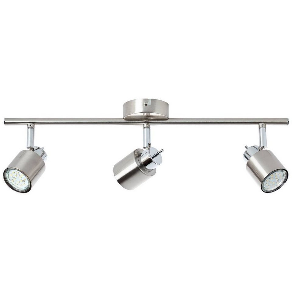 Brilliant Deckenleuchte Andres, Lampe Andres Spotrohr 3flg nickel/chrom 3x  PAR51, GU10, 10W, geeigne