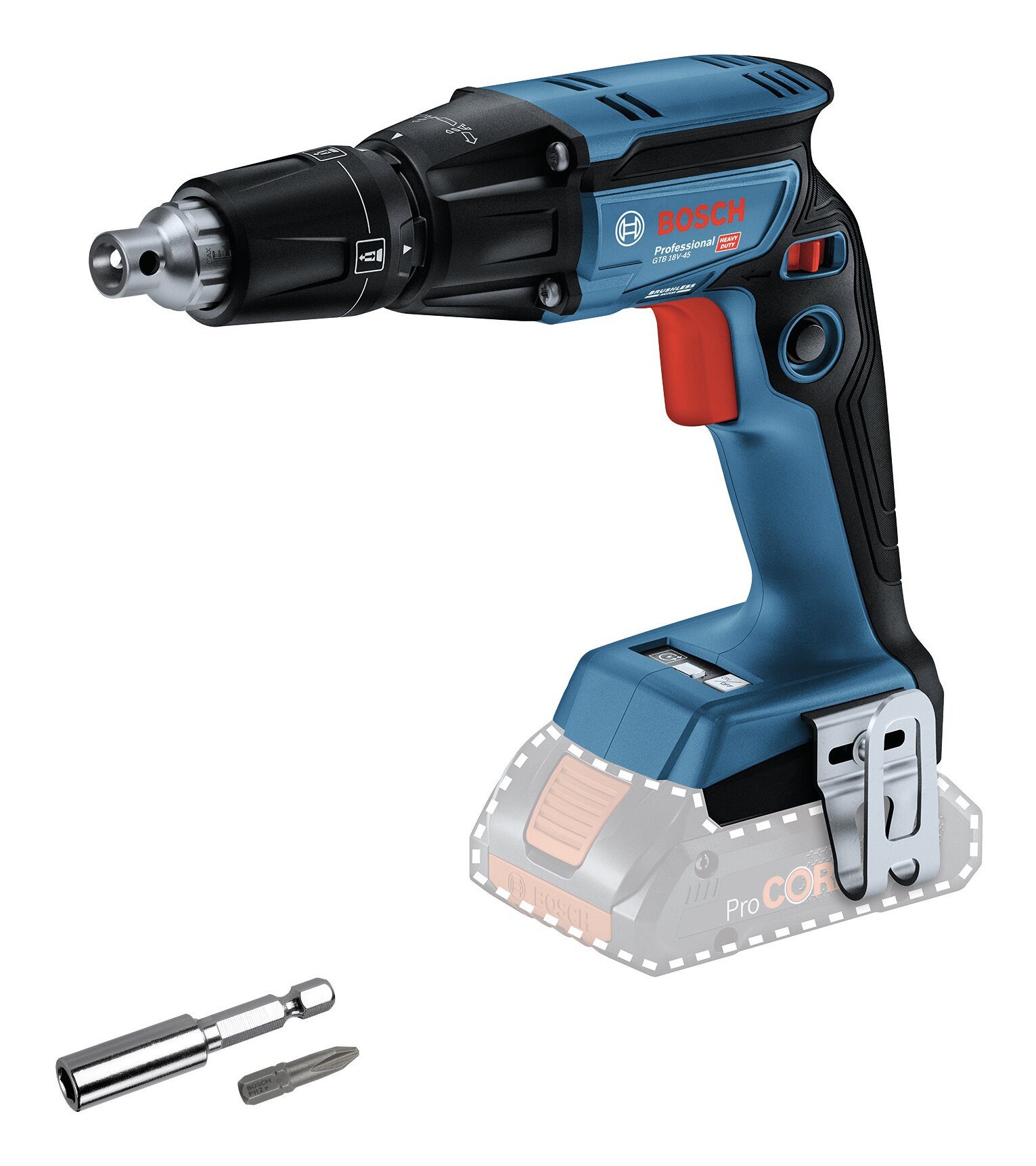 BOSCH Akku-Trockenbauschrauber GTB 18V-45, 4500 U/min, Ohne Akku - im Karton
