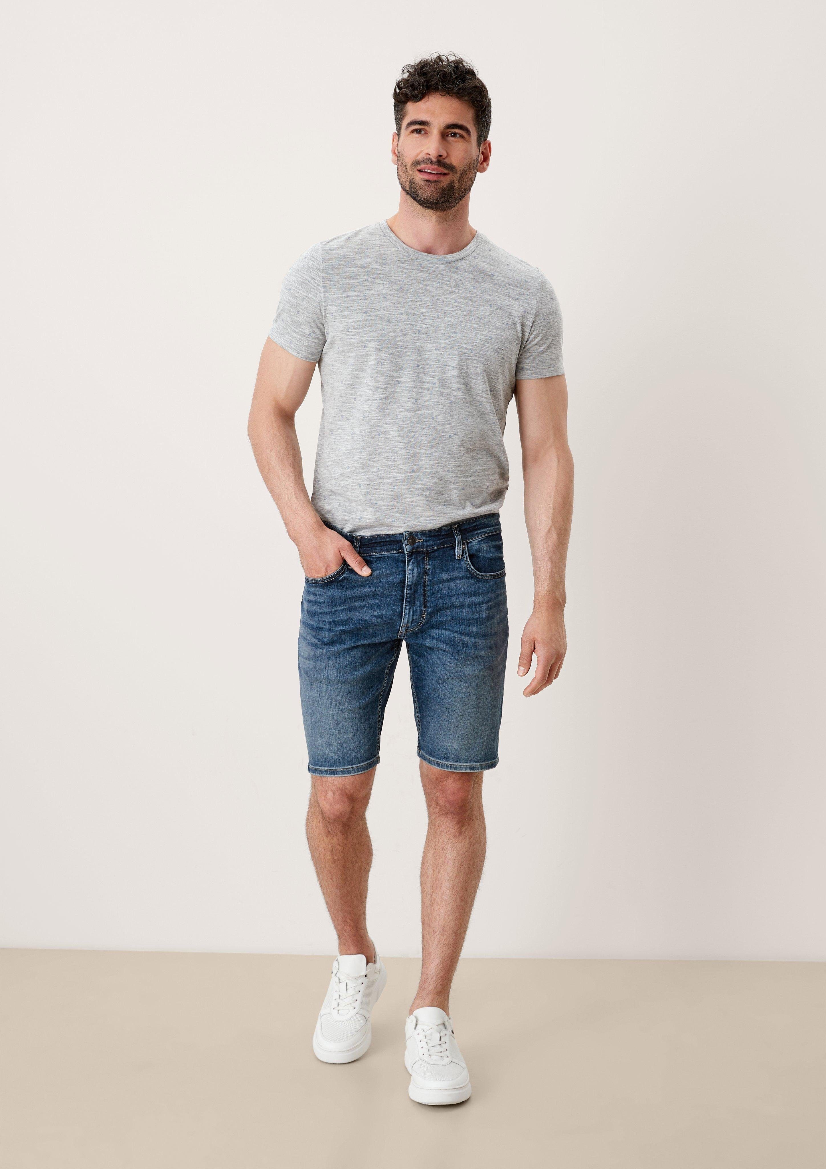 s.Oliver Bermudas Jeans-Bermuda Keith / Slim Fit / Mid Rise / Slim: Leg Waschung dark blue stretche