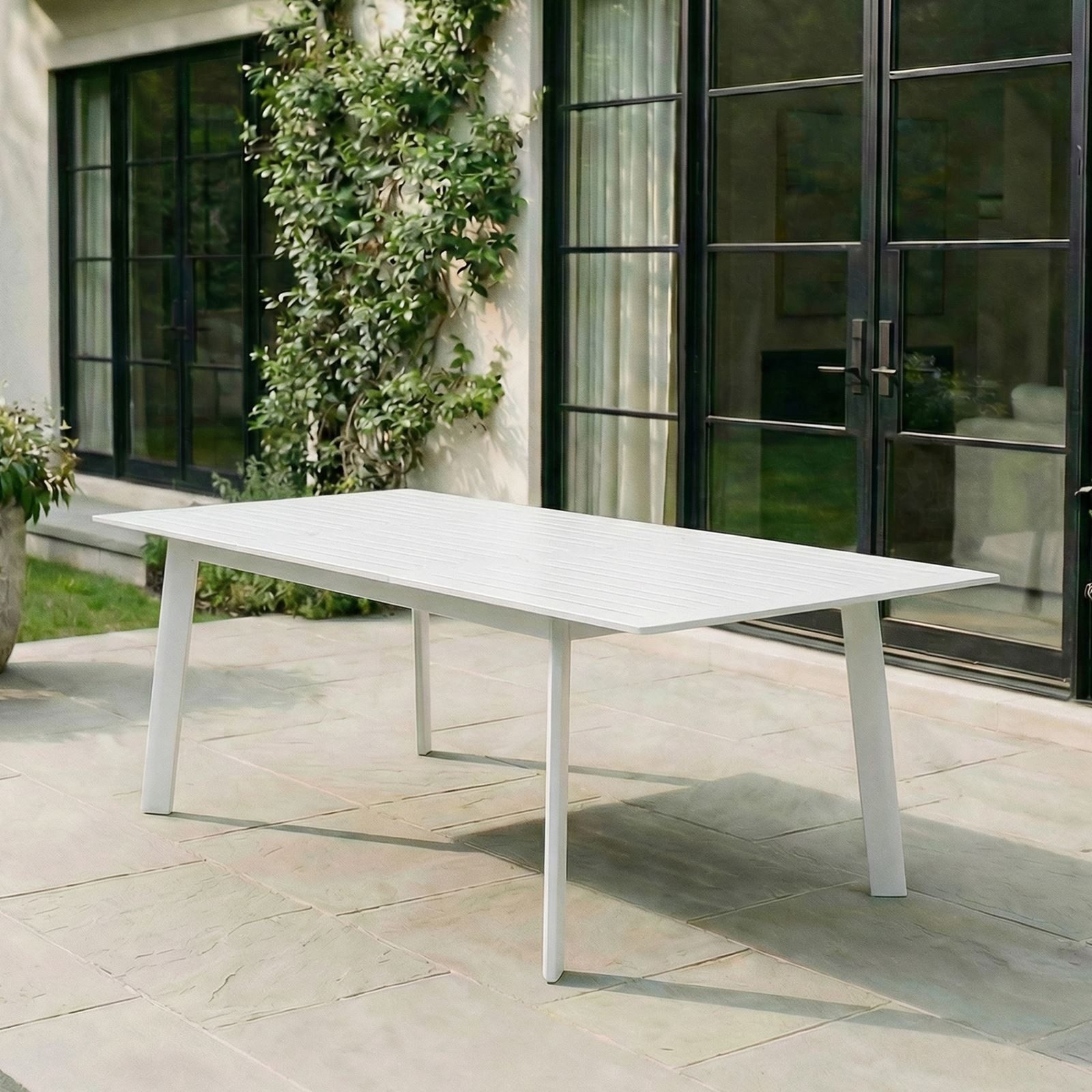 IDIMEX Gartentisch VERANO, Outdoor Tisch ausziehbar 180-260cm für 8 Personen, Aluminium Weiß