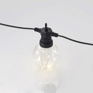Lindby Dekolicht Grischa, LED-Leuchtmittel fest verbaut, warmweiß, Modern, Kunststoff, Schwarz, klar, 10 flammig, inkl. Leuchtmittel