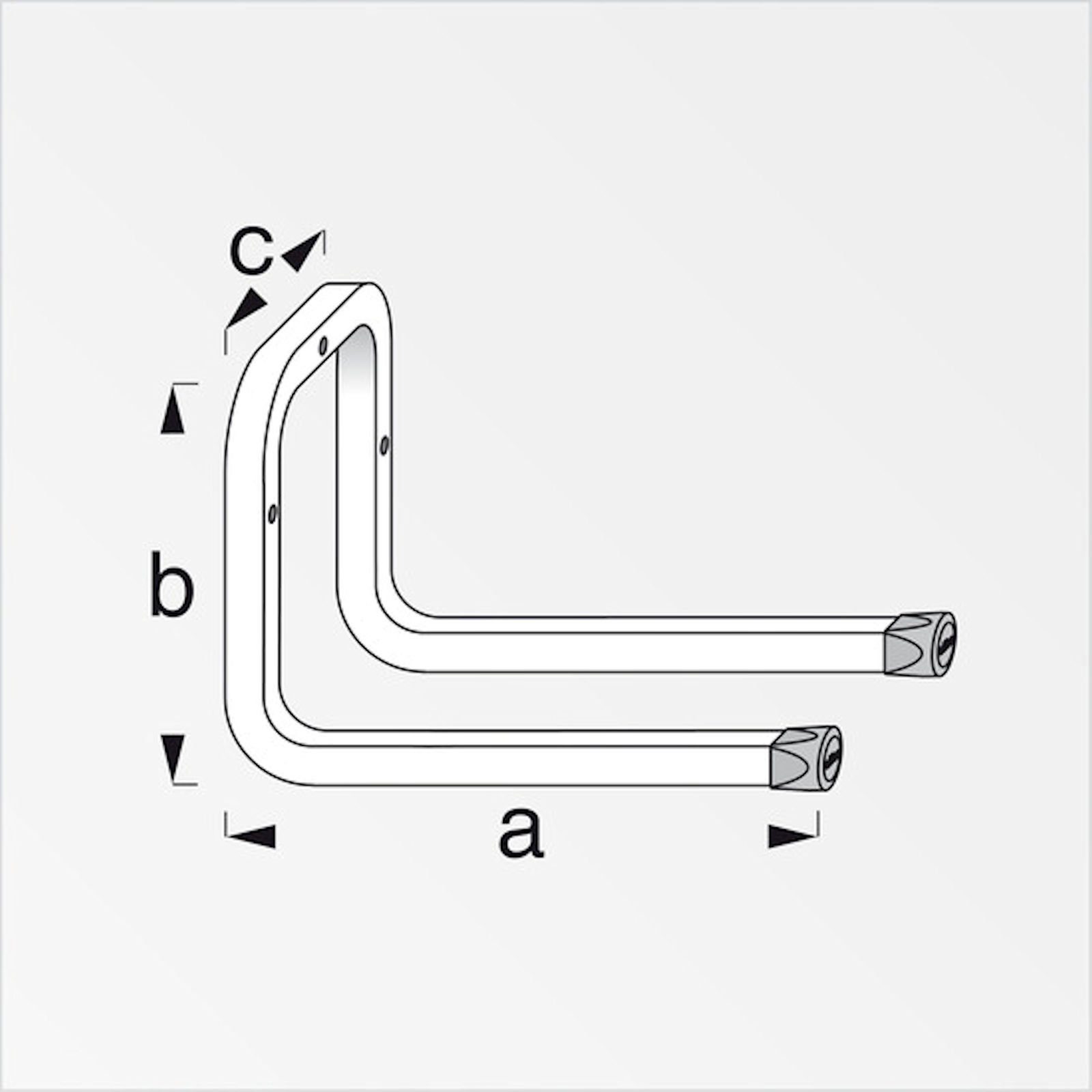 SO-TECH® Doppelhaken Gerätehalter Kellerhaken Allzweckhaken, (1-St), 80 x 200 mm, aus verzinktem Stahl, Tragkraft bis zu 20 kg – Bild 3 von 4