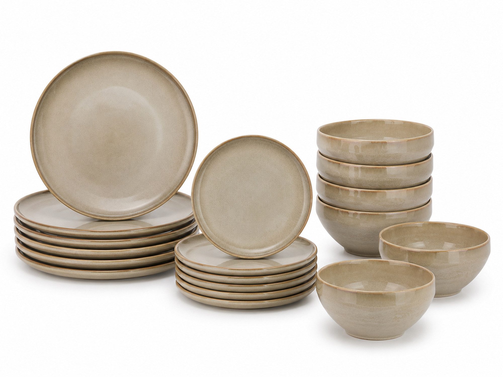 Cosy & Trendy Teller-Set Conico, Geschirr-Set, 18-tlg. (18-tlg), 6 Personen, Steinzeug, Steinzeug, für 6 Personen, rund, spülmaschinengeeignet