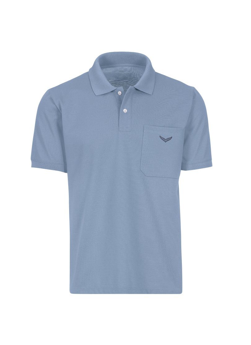 Trigema Poloshirt TRIGEMA Polohemd mit Brusttasche pearl-blue | Poloshirts