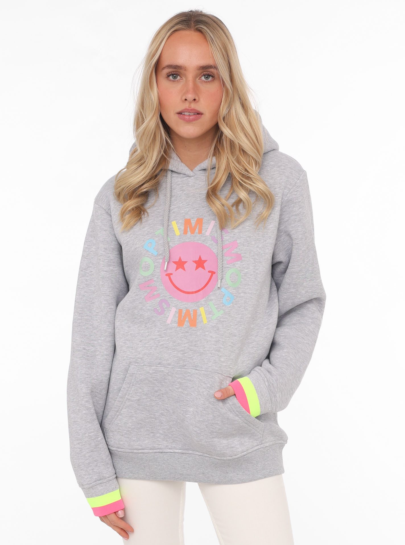 Zwillingsherz Hoodie Hoodie "Optimism" Kapuze, Neon-Details, günstig online kaufen